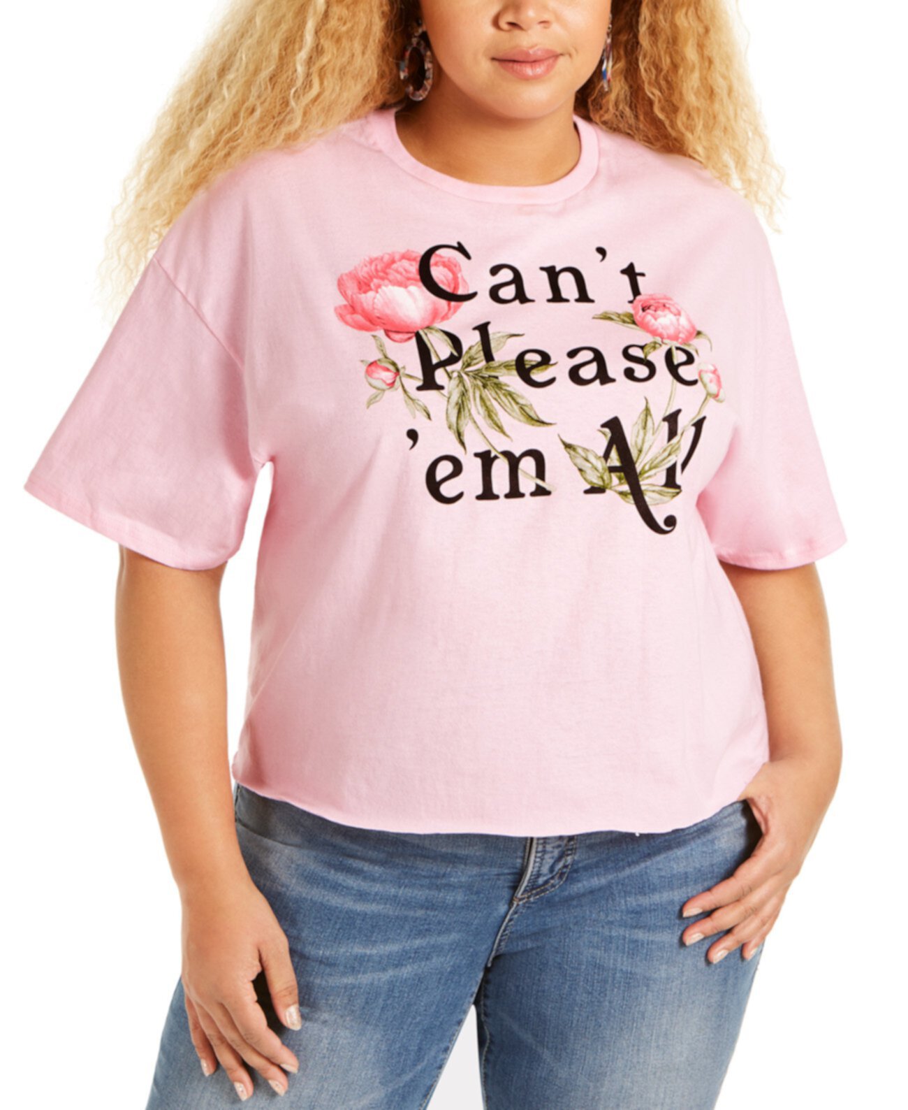 Укороченная футболка большого размера с принтом «Can't Please 'Em” Mighty Fine