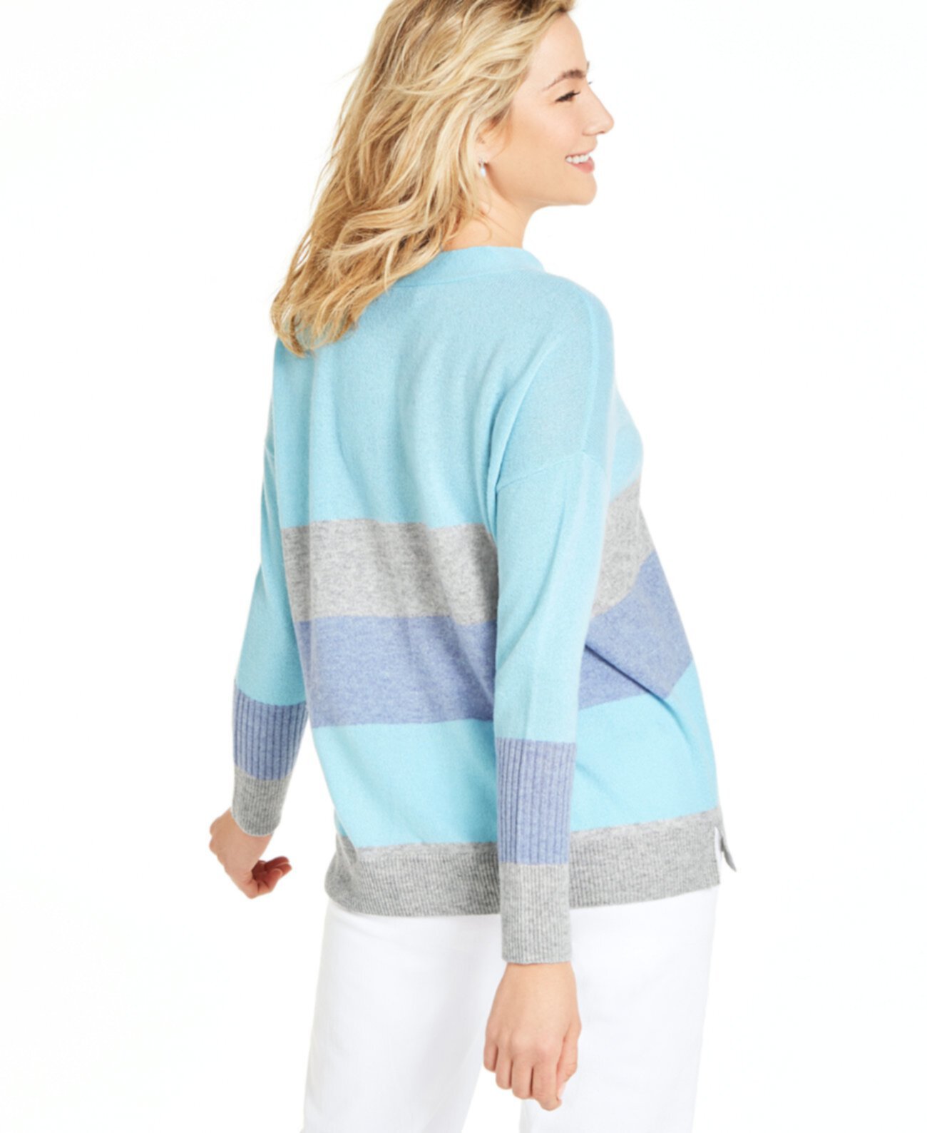 Кашемировый свободный свитер с цветными блоками, созданный для Macy's Charter Club