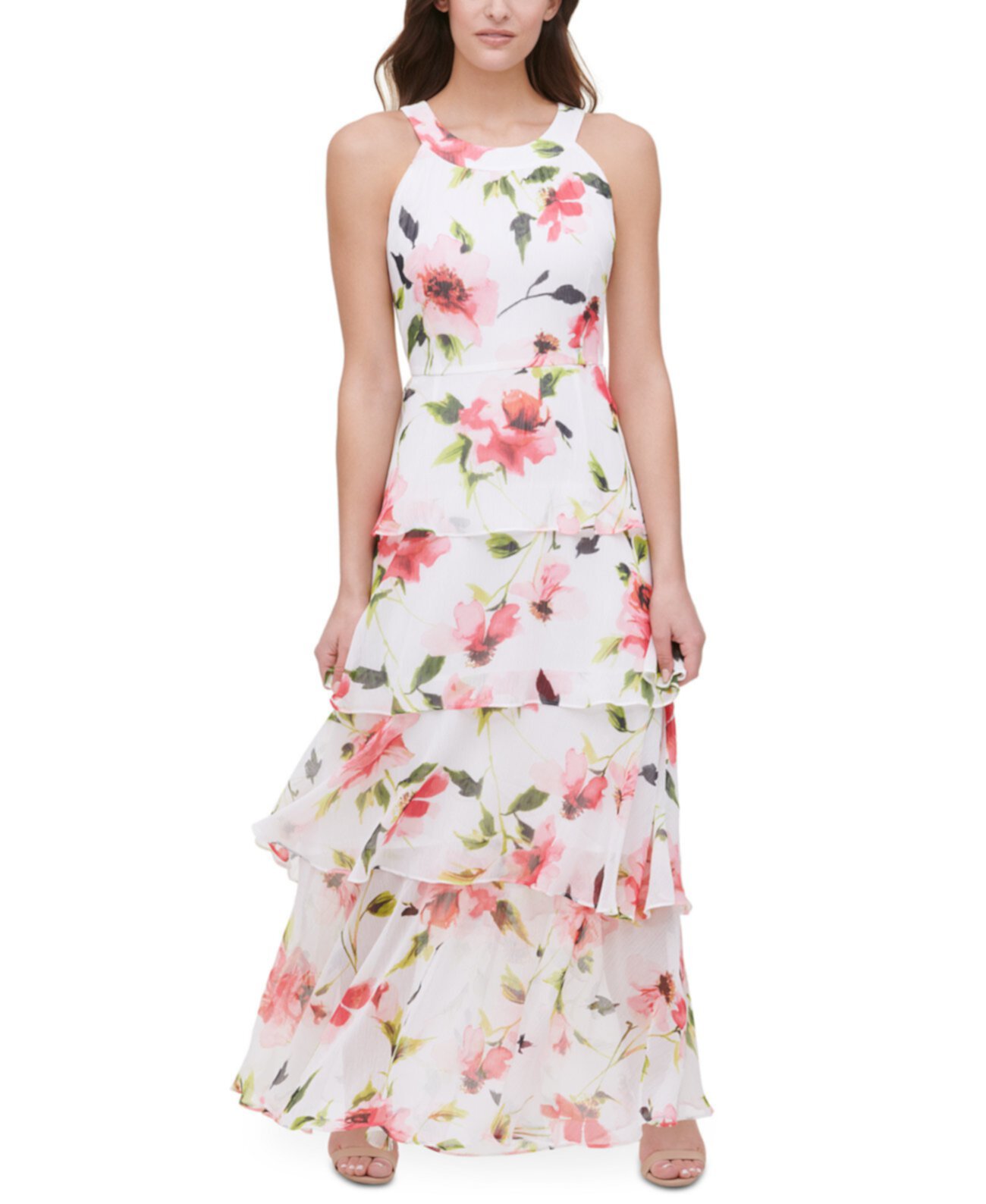Многоуровневое платье макси с шейным воротником, созданное для Macy's Tommy Hilfiger
