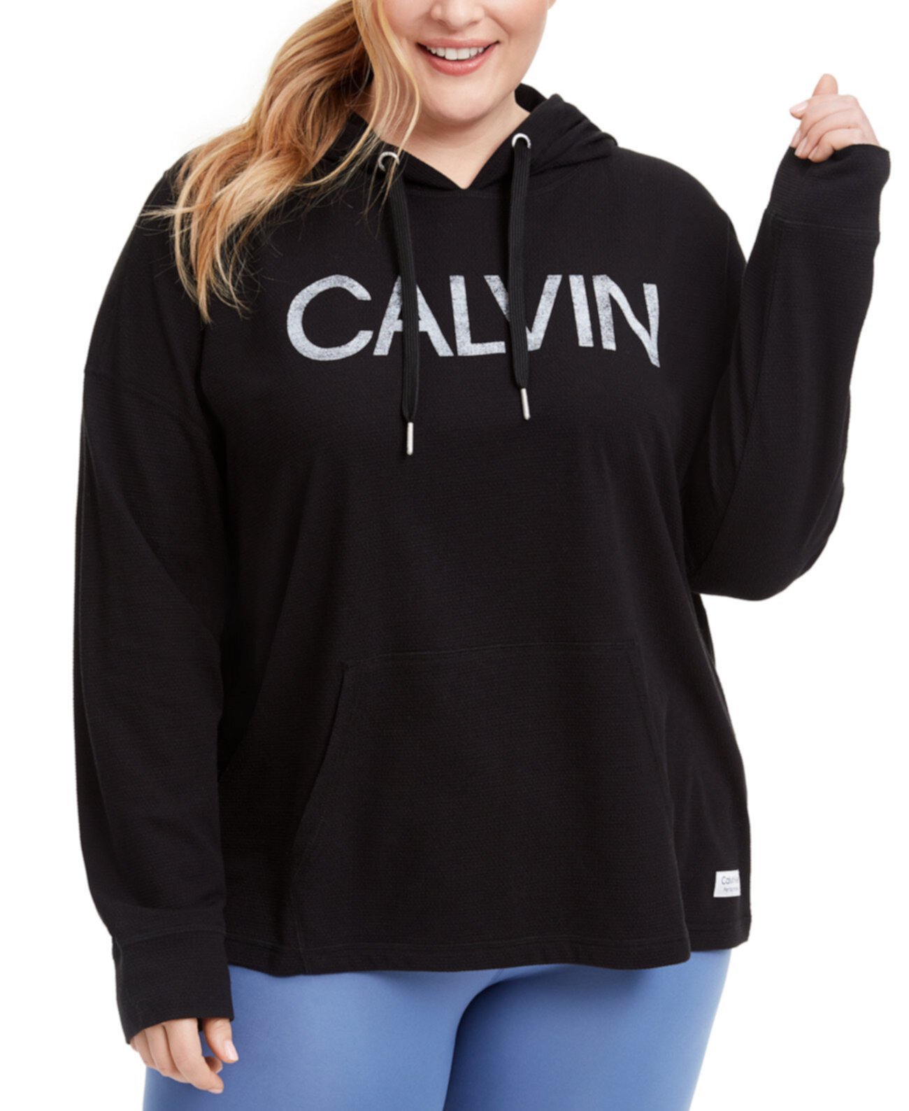 Толстовка с логотипом вафельной вязки и логотипом большого размера Calvin Klein