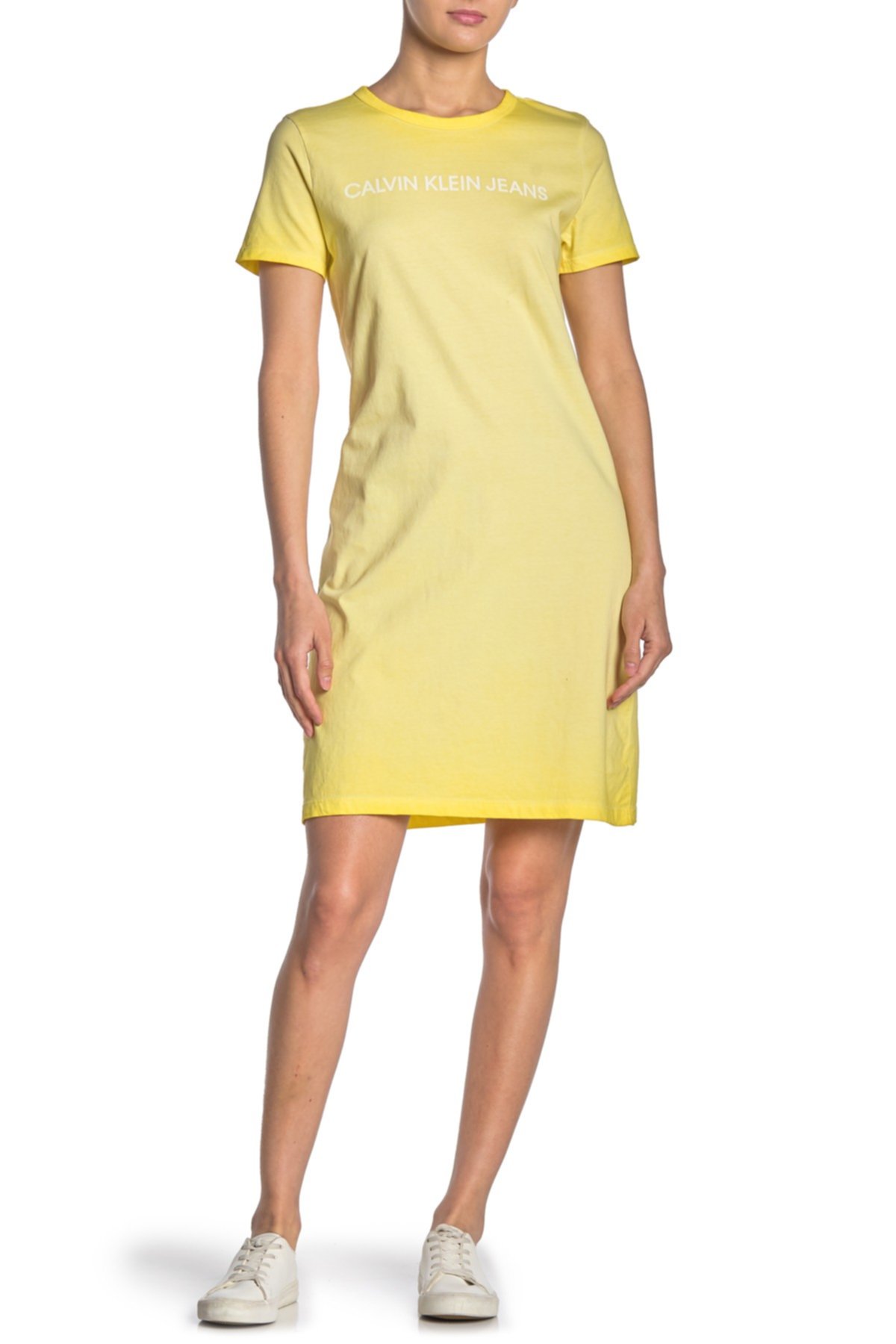 Платье-футболка с коротким рукавом с логотипом Calvin Klein