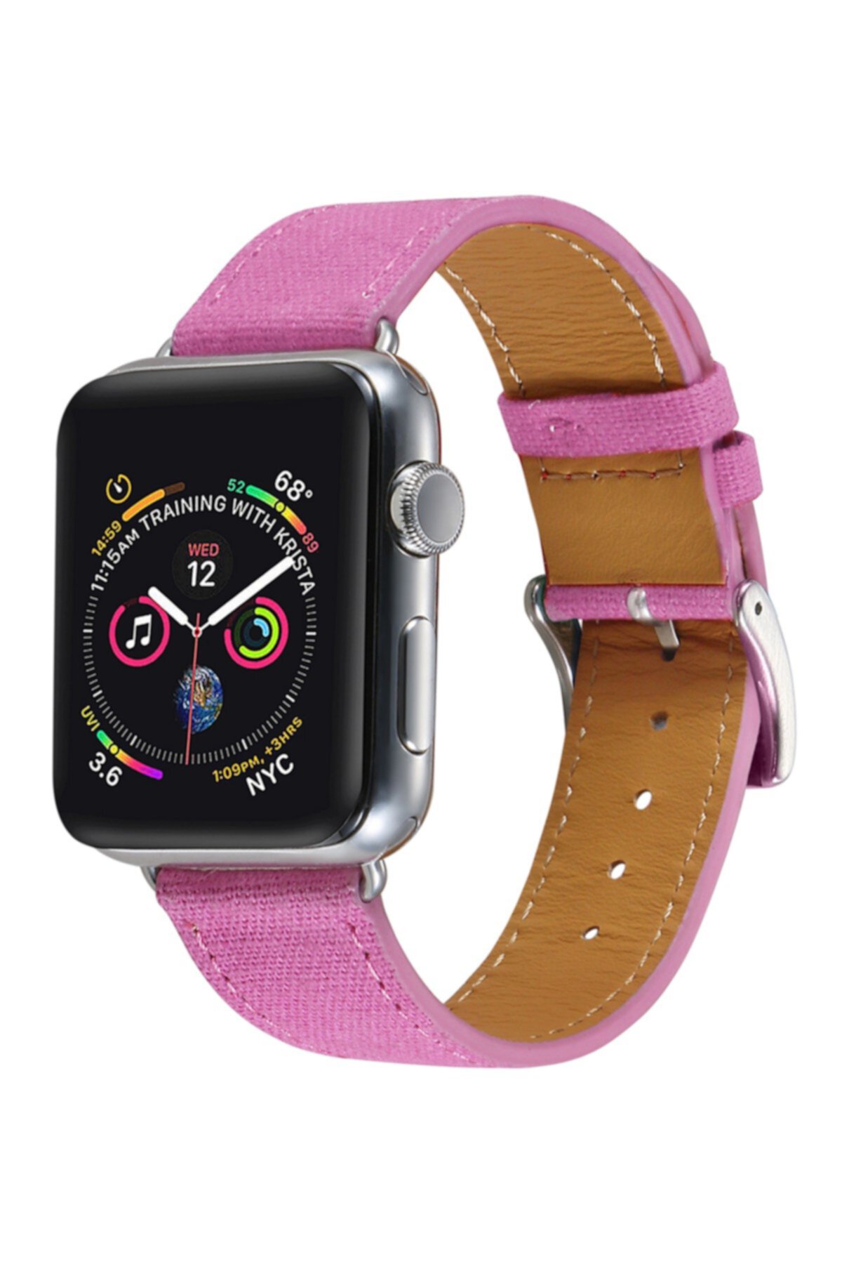 Твердый Розовый Шикарный Лен 38 мм Apple Watch 1/2/3/4 Band POSH TECH