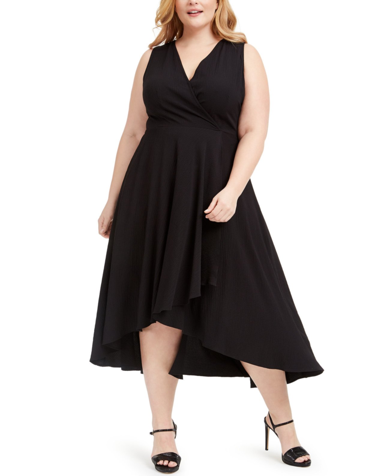 Платье большого размера с фактурной отделкой из искусственной ткани Calvin Klein