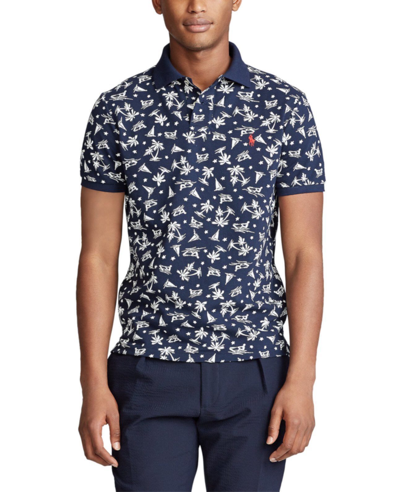 Мужская классическая рубашка поло с тропическим принтом Ralph Lauren