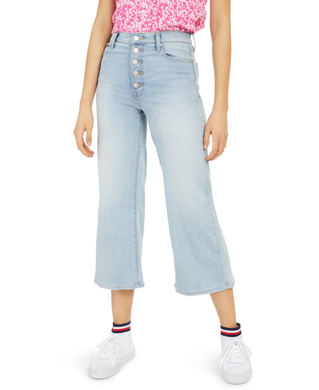 Укороченные джинсы с широкими штанинами Fly Button Tommy Jeans
