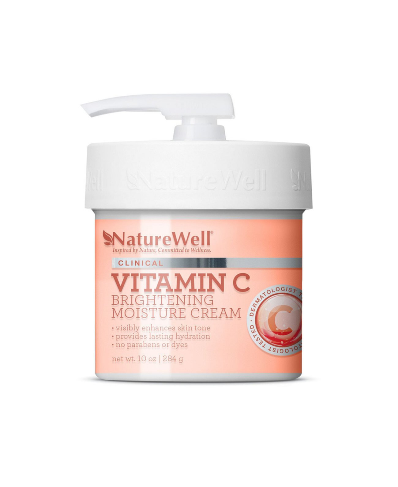 Clinical Vitamin C Осветляющий Увлажняющий Крем, 10 унций NatureWell