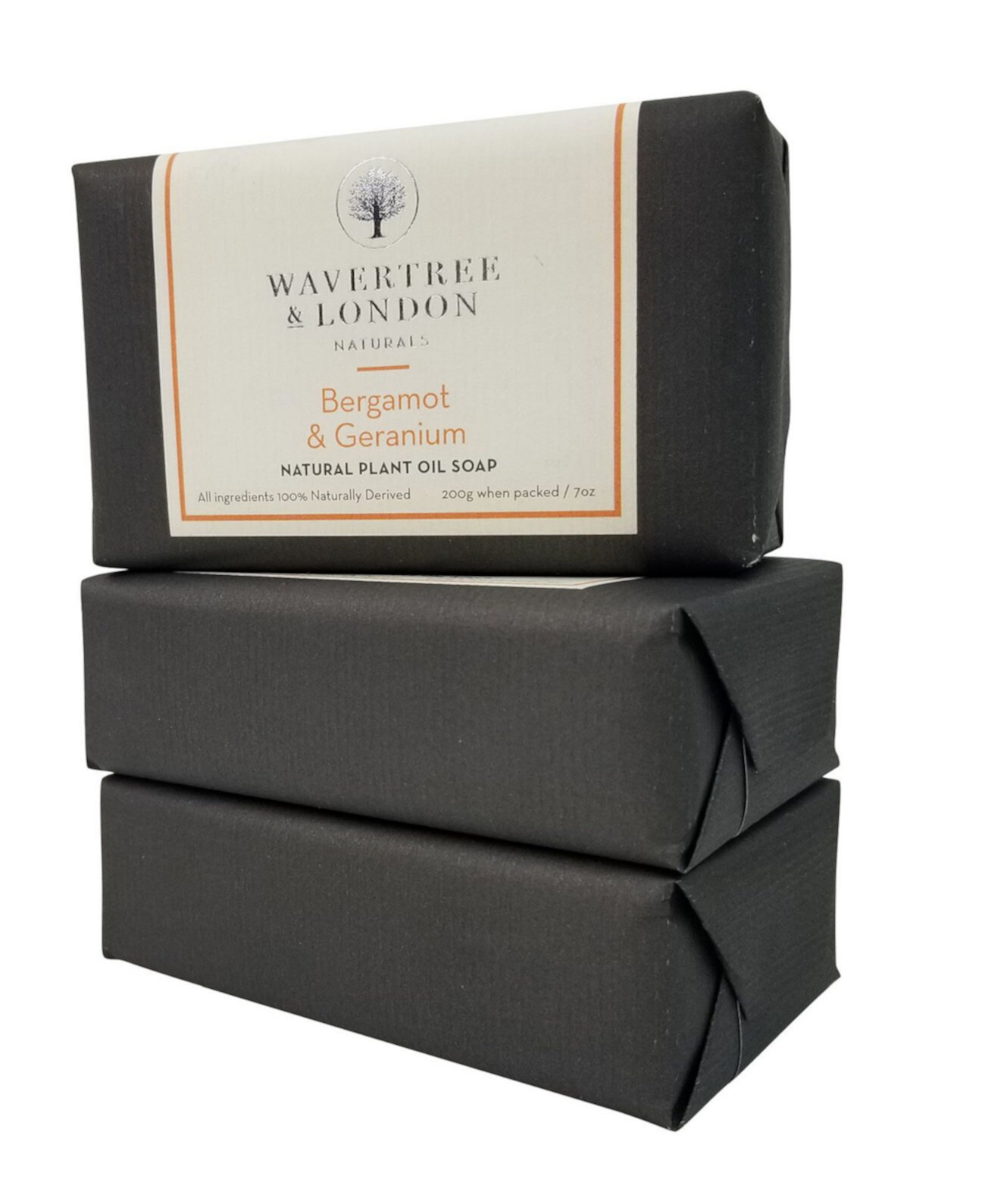 Naturals Бергамот и мыло с герани в упаковке 3 штуки, каждая по 7 унций Wavertree & London