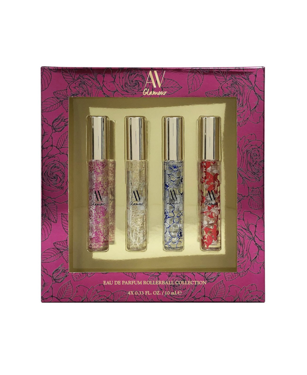 Набор из 4 предметов Glamour Floral Rollerball Eau De Parfum Coffret Set Adrienne Vittadini