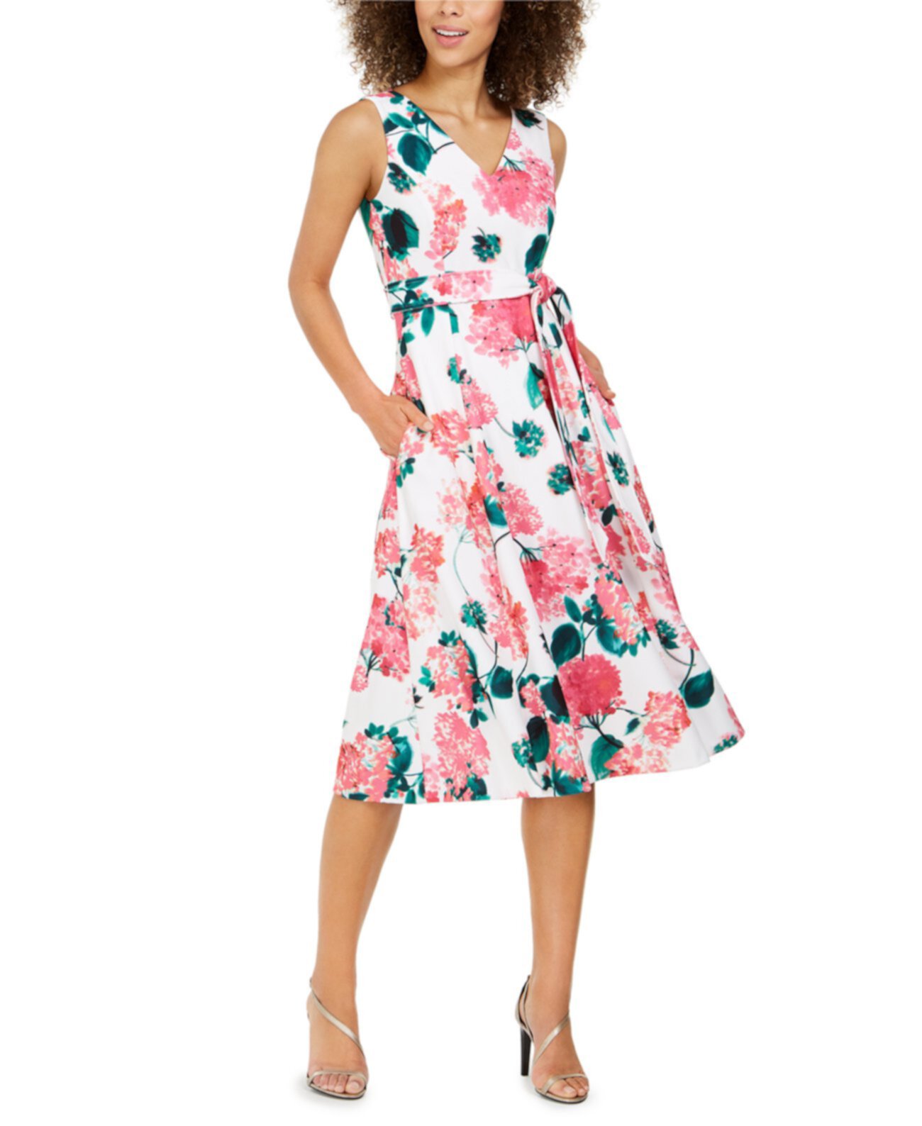 Платье мини-с цветочным принтом и цветочным принтом Petite Calvin Klein