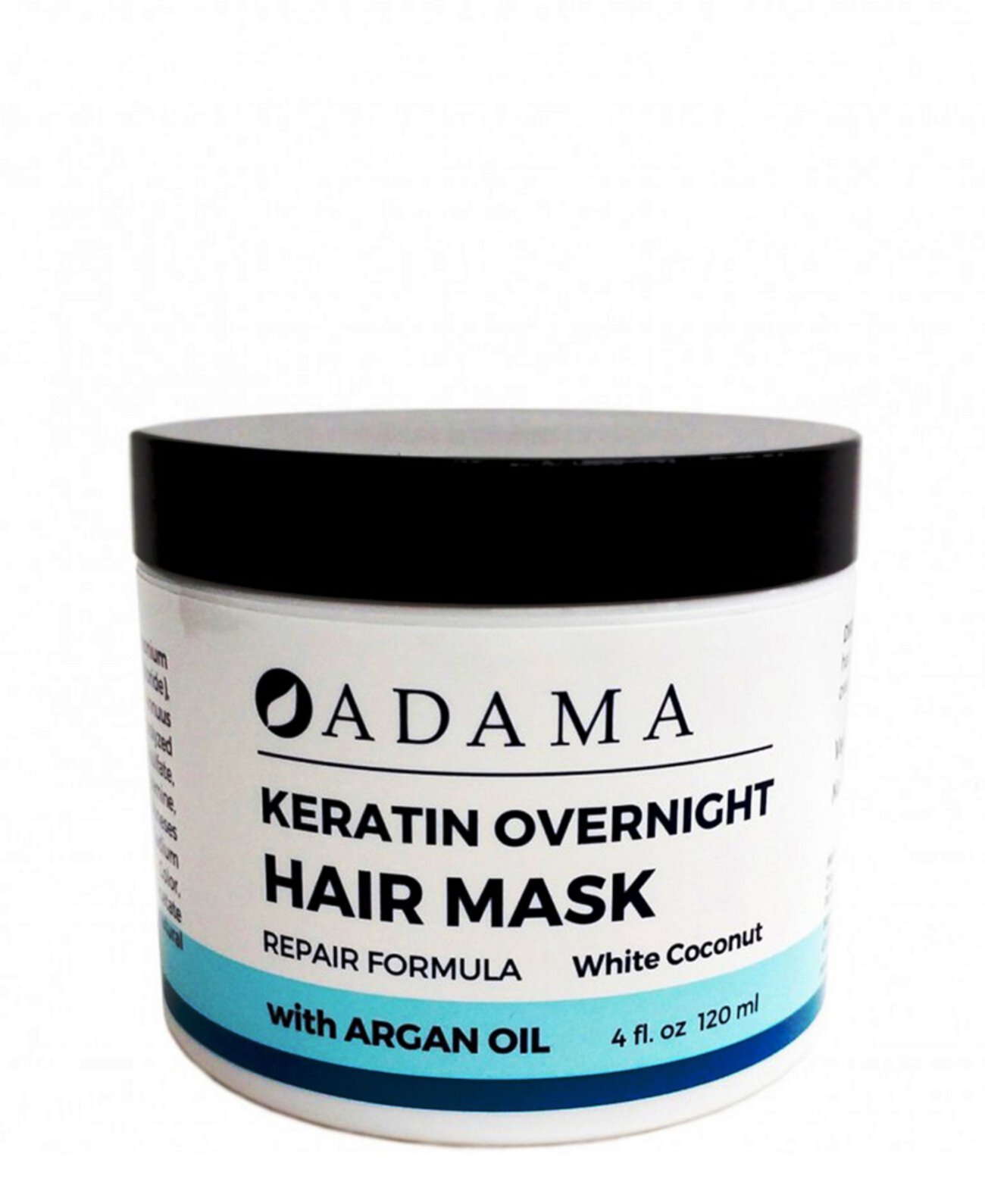 Кератиновая маска для волос Adama Minerals, белый кокос с аргановым маслом Zion Health