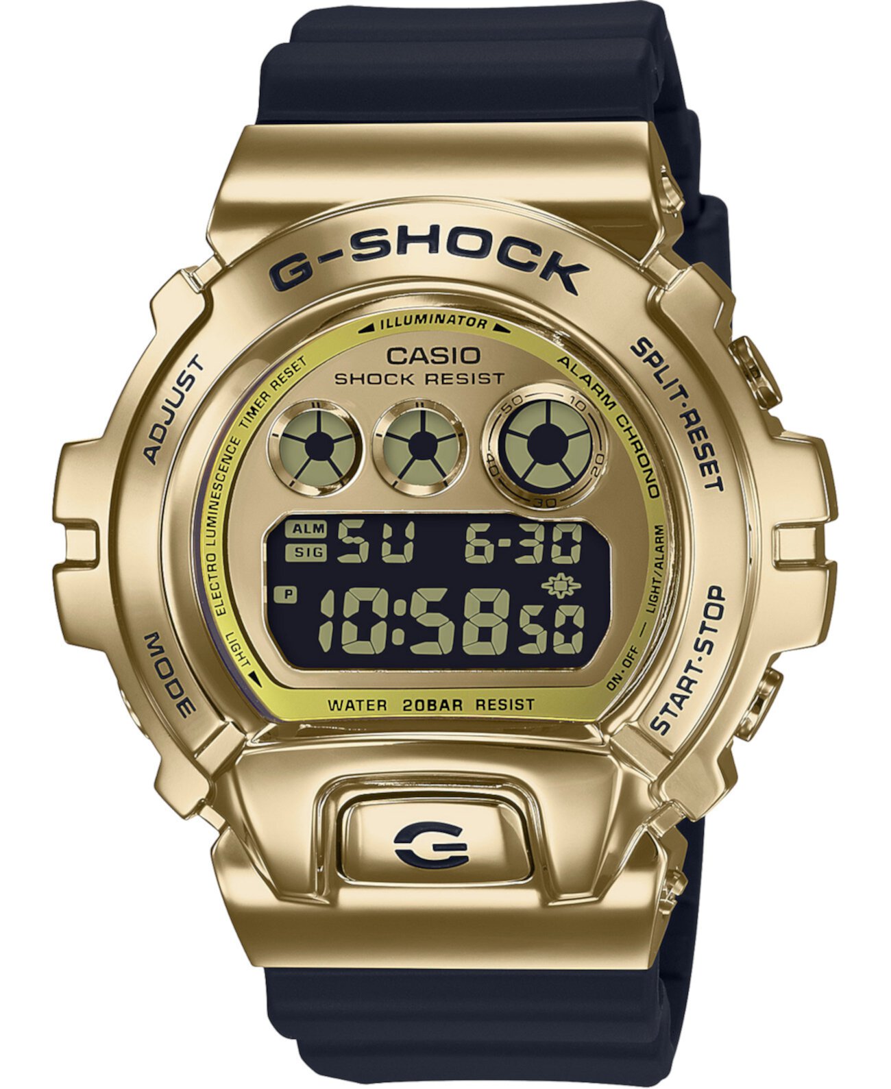 Мужские цифровые часы с черным силиконовым ремешком, 50 мм G-Shock