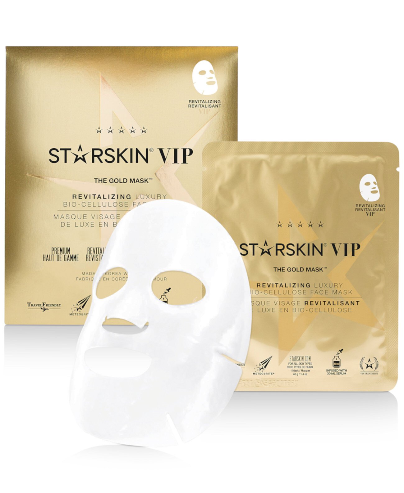 The Gold Mask Восстанавливающая роскошная маска для лица из биоцеллюлозы STARSKIN