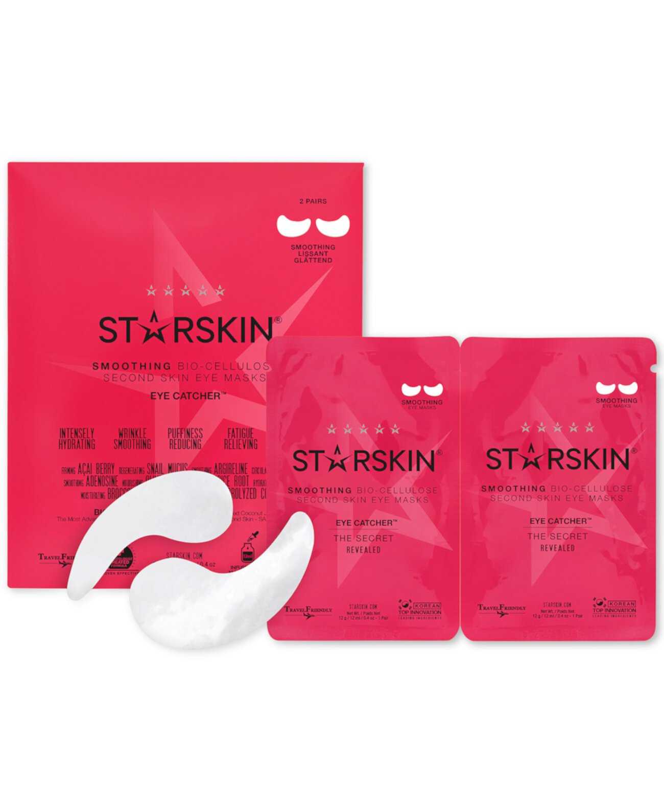 Разглаживающие маски для век из биоцеллюлозы для второй кожи Eye Catcher STARSKIN