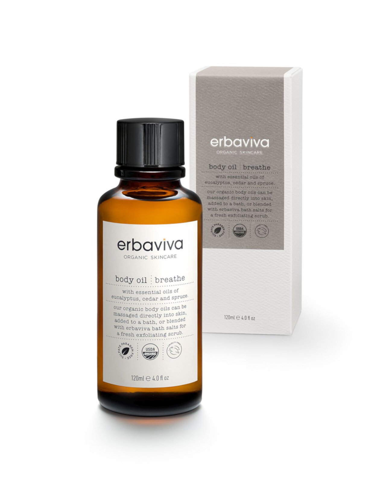 Breathe Body Oil, 4 жидких унции ERBAVIVA