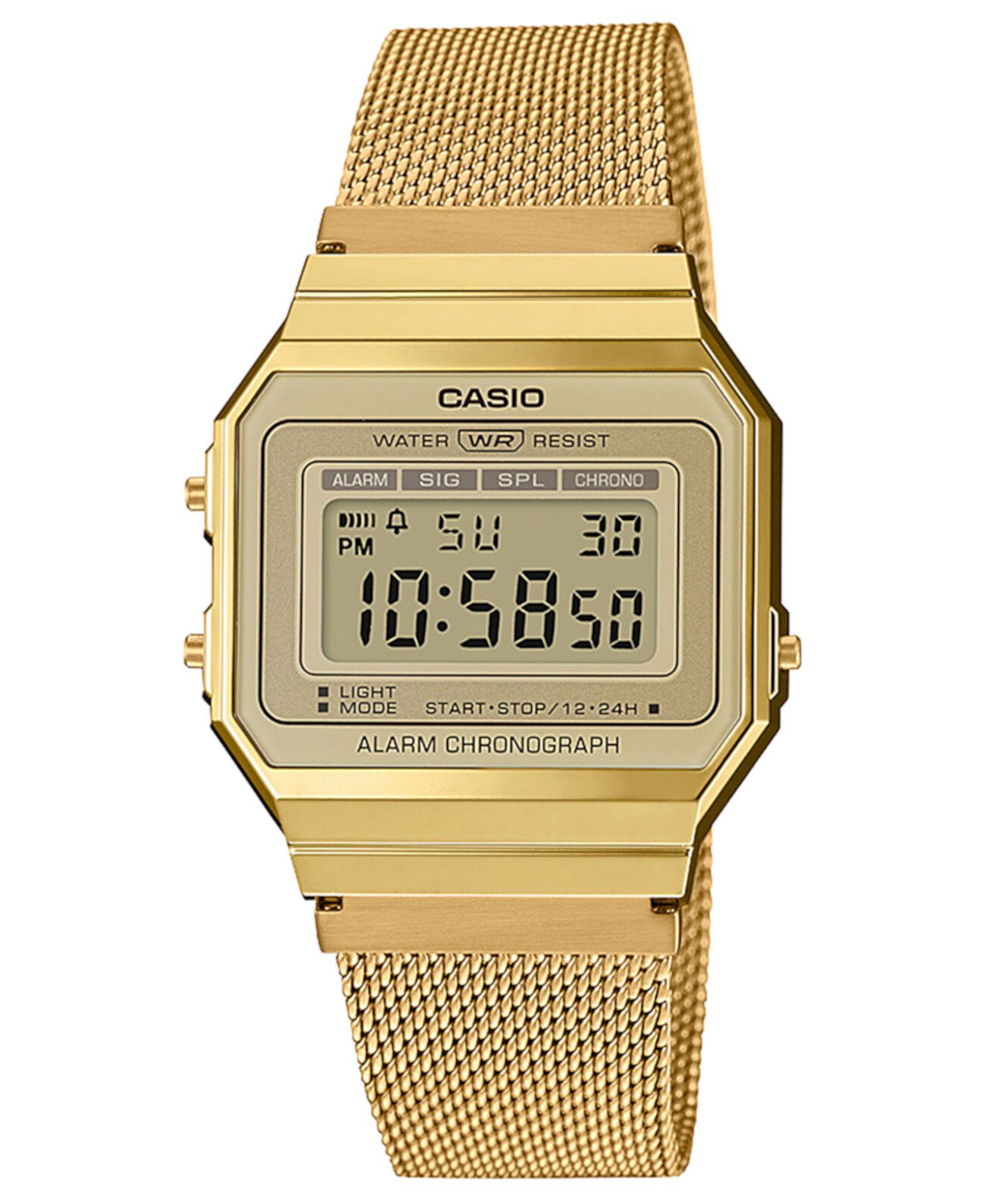 Мужские золотые часы-браслет из нержавеющей стали 35,5 мм Casio