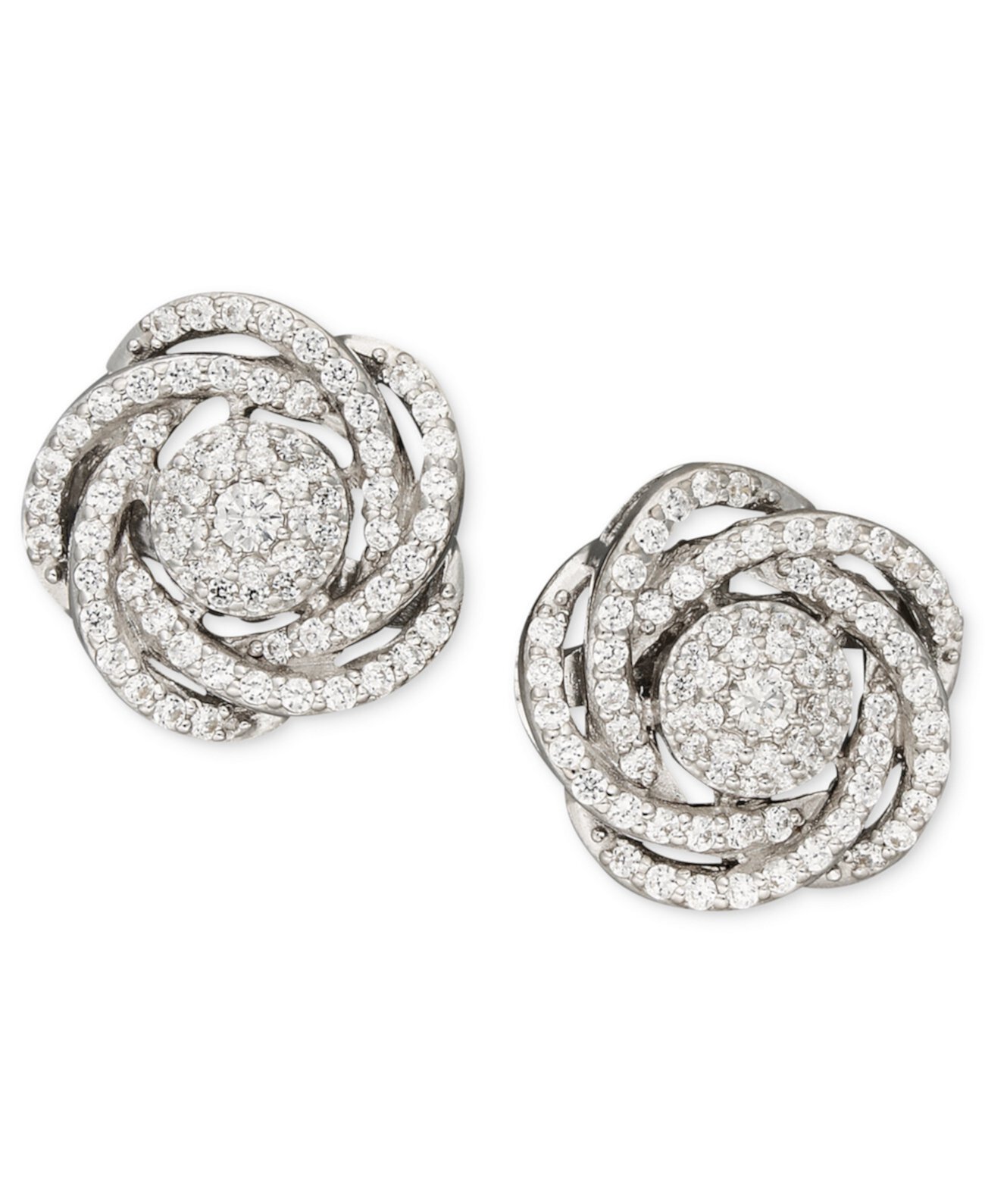 Серьги из паве с бриллиантами из белого золота 14 карат (1 карата), созданные для Macy's Wrapped in Love