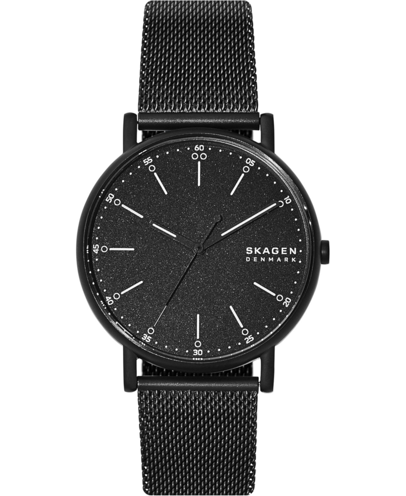 Мужские часы-браслет из нержавеющей стали Signatur, черные, 40 мм Skagen