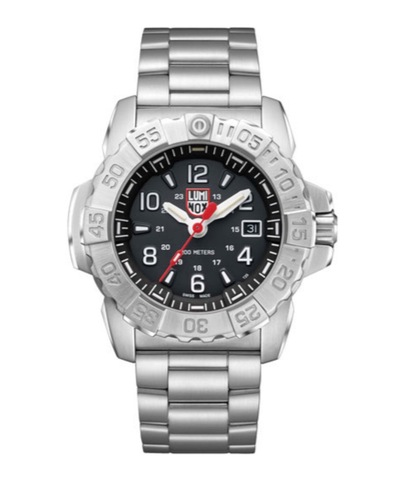 Мужские часы 3252 Navy Seal с черным циферблатом и браслетом из нержавеющей стали Luminox