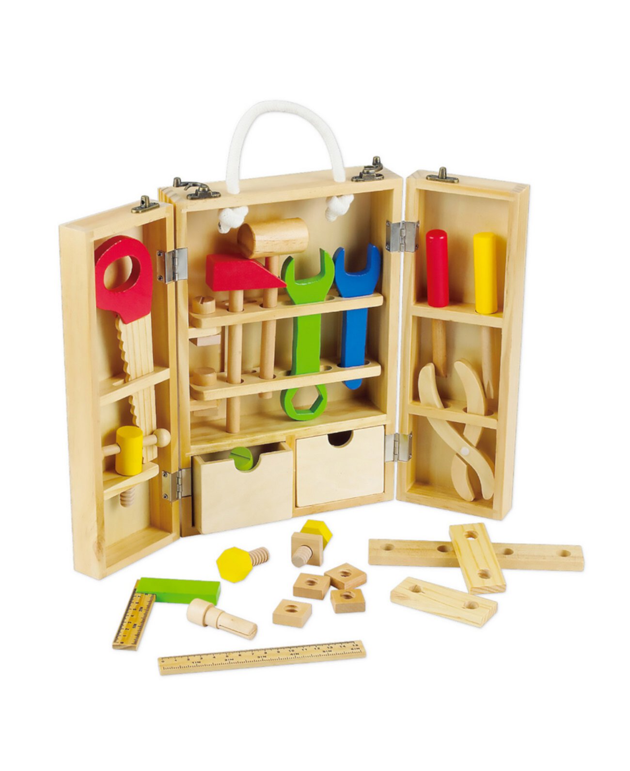 Ящик для инструментов деревянного плотника с инструментами Classic Toy