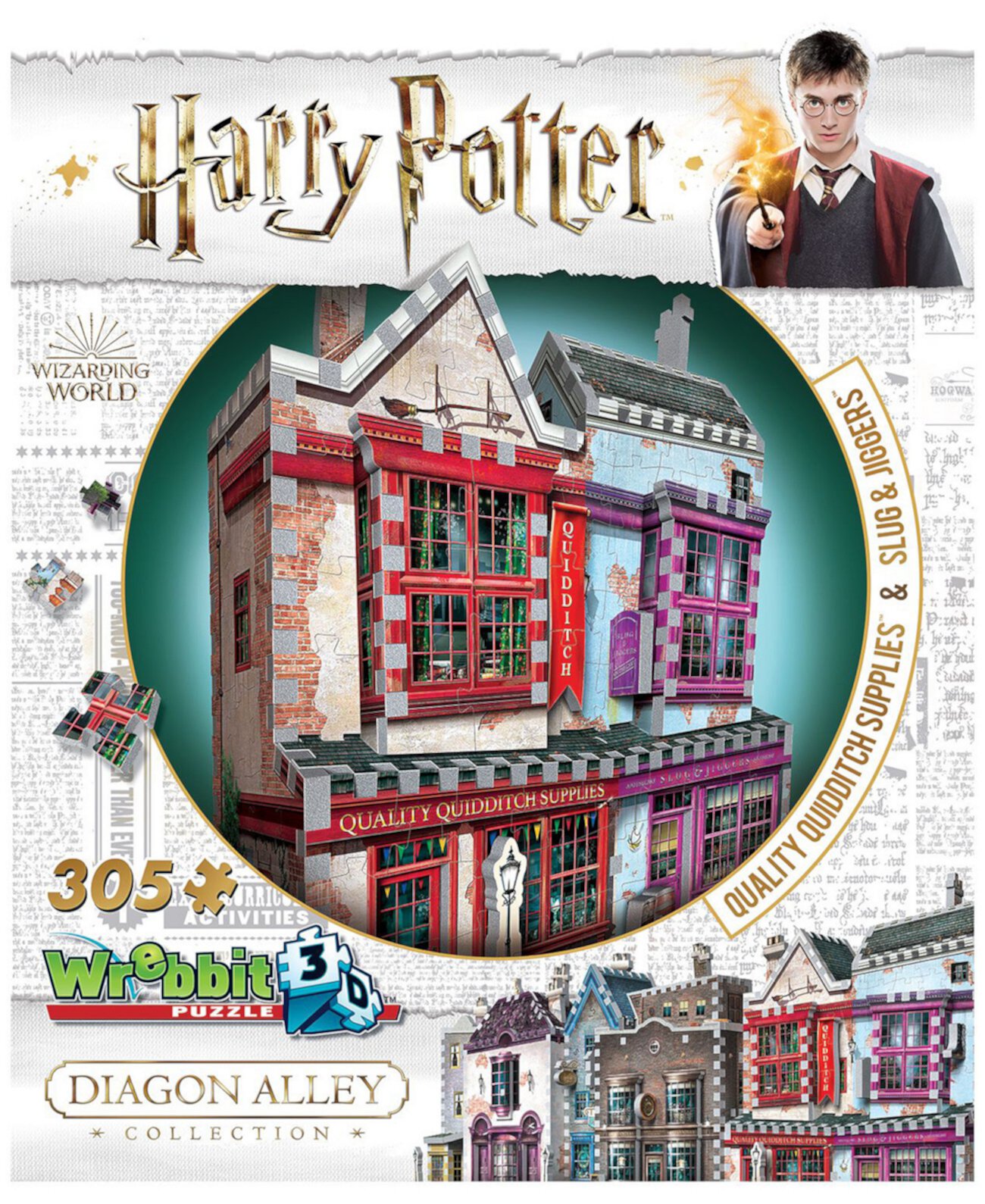 Гарри Поттер Daigon Alley Collection - Качественная утварь для квиддича, 3D-головоломка «Слизни и джиггеры» - 305 штук Wrebbit