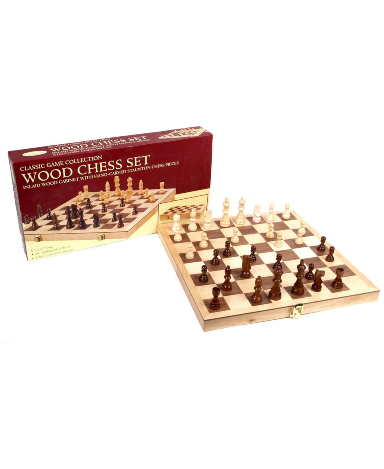 18-дюймовый складной шахматный набор Deluxe John N. Hansen Co.