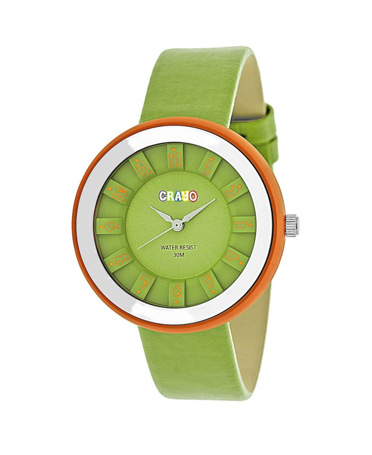Зеленые часы с ремешком из натуральной кожи унисекс 38мм Crayo