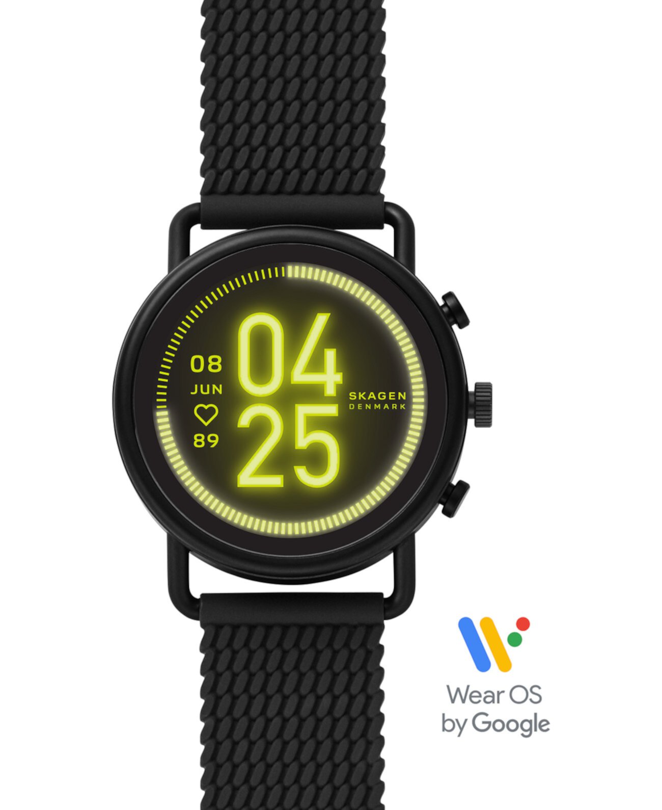Унисекс Фальстер 3 черный силиконовый ремешок с сенсорным экраном Smart Watch 43mm Skagen