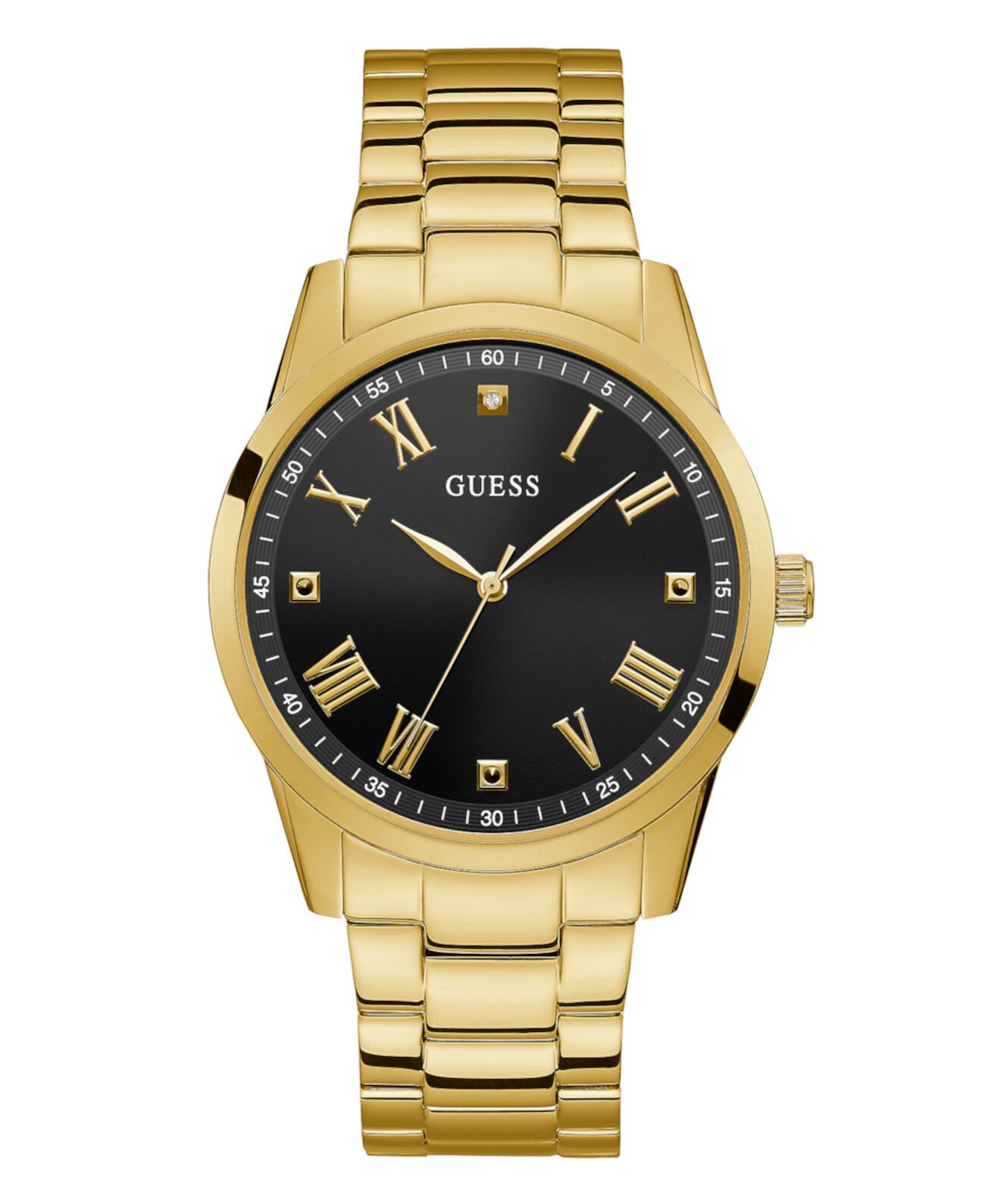 Мужские золотые часы с бриллиантами из нержавеющей стали 42 мм, созданные для Macy's GUESS