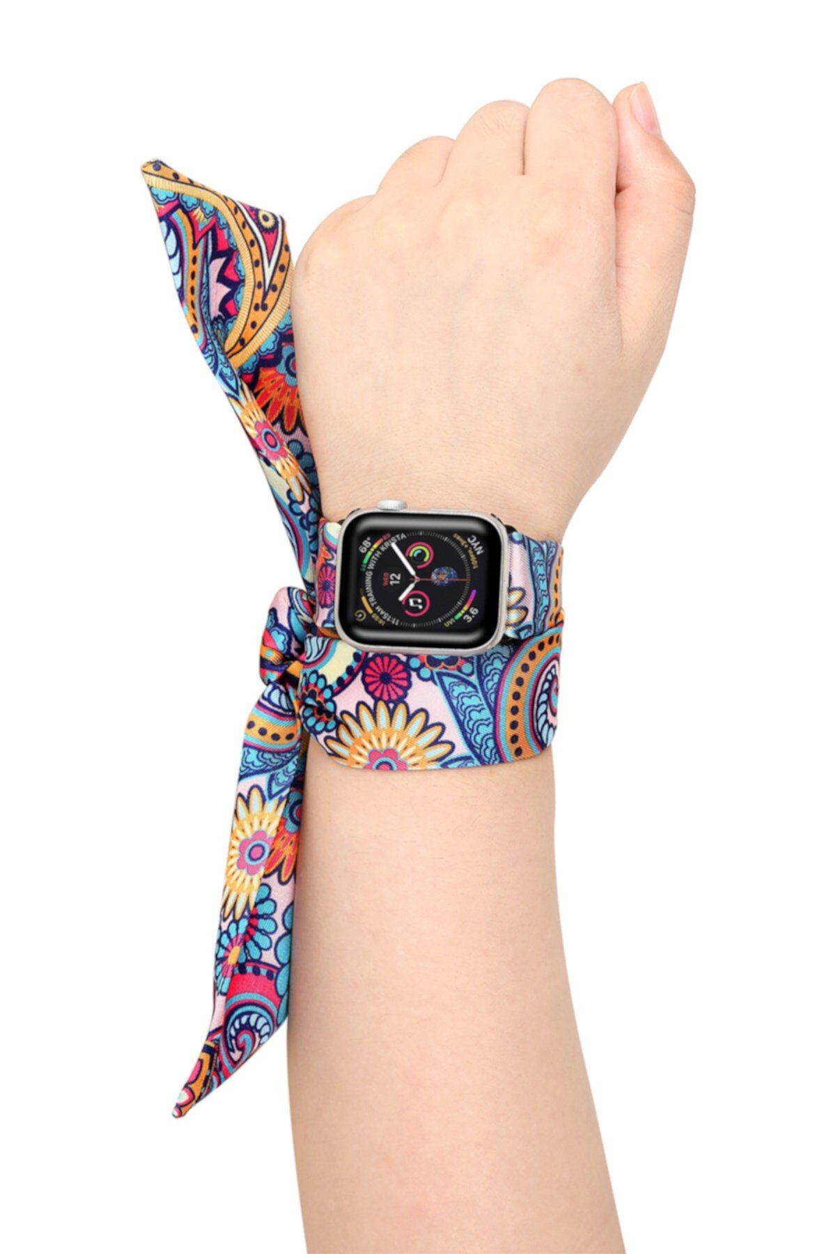 Фиолетовый шелковый шарф с узором пейсли 42 мм / 44 мм Apple Watch 1/2/3/4 ремешок POSH TECH