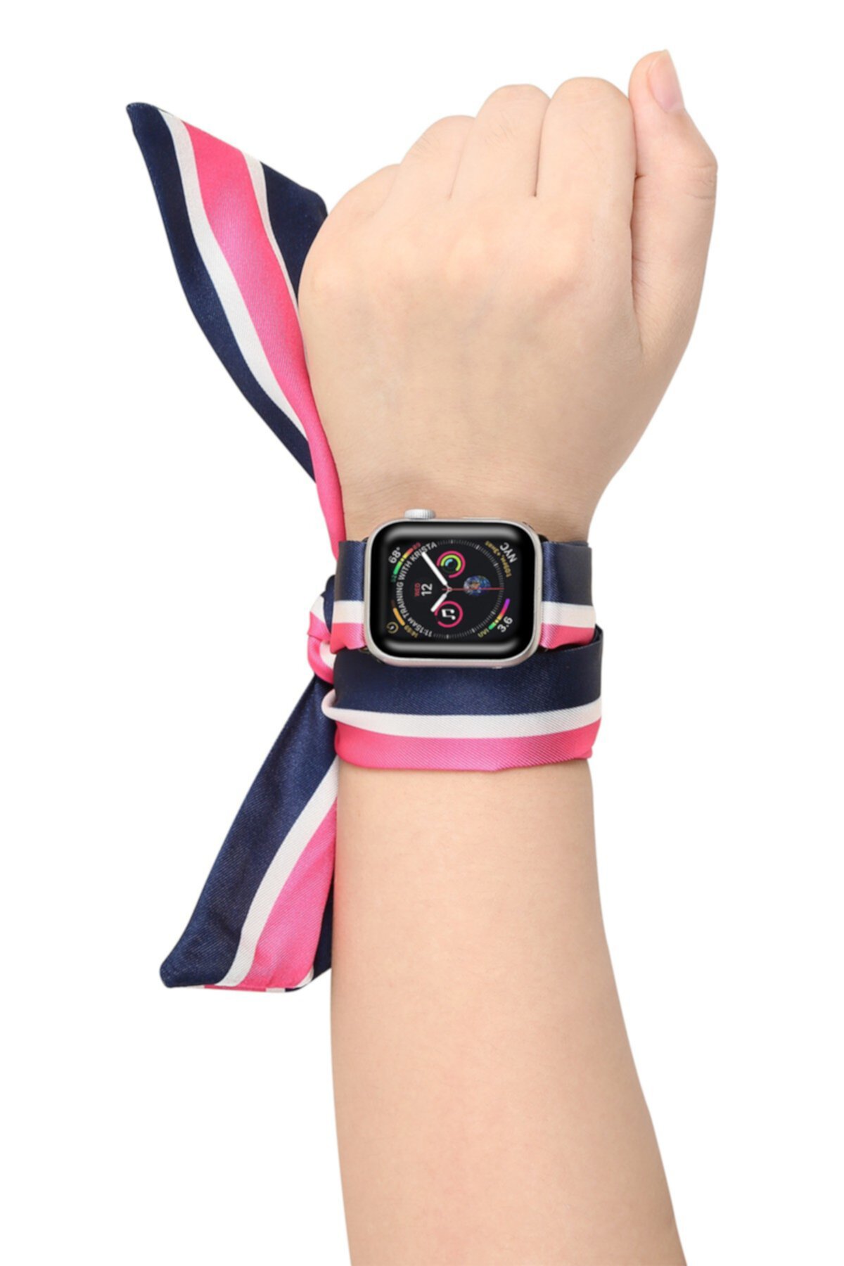 Полосатый шелковый шарф 38мм / 40мм Apple Watch 1/2/3/4 ремешок POSH TECH