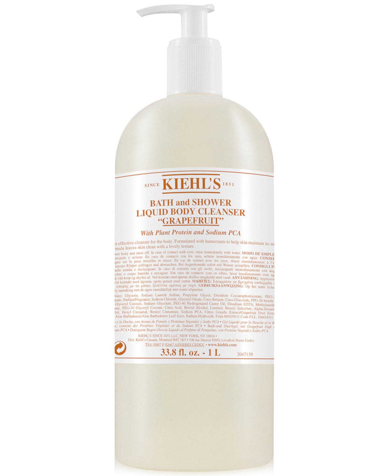 Жидкое очищающее средство для ванны и душа - Грейпфрут, 33,8 жид. унция Kiehl's Since 1851