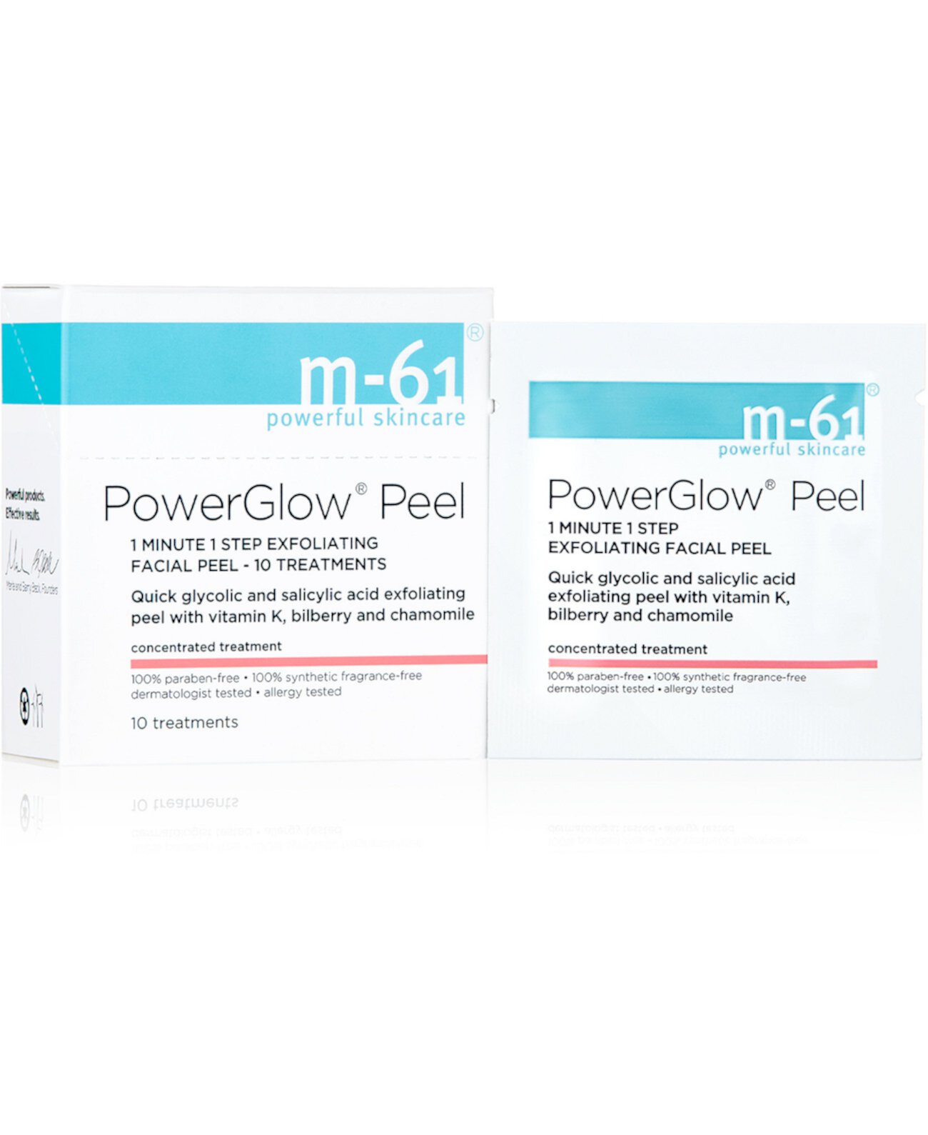 PowerGlow Peel 1-минутный одноэтапный отшелушивающий пилинг для лица - 10 процедур M-61 by Bluemercury