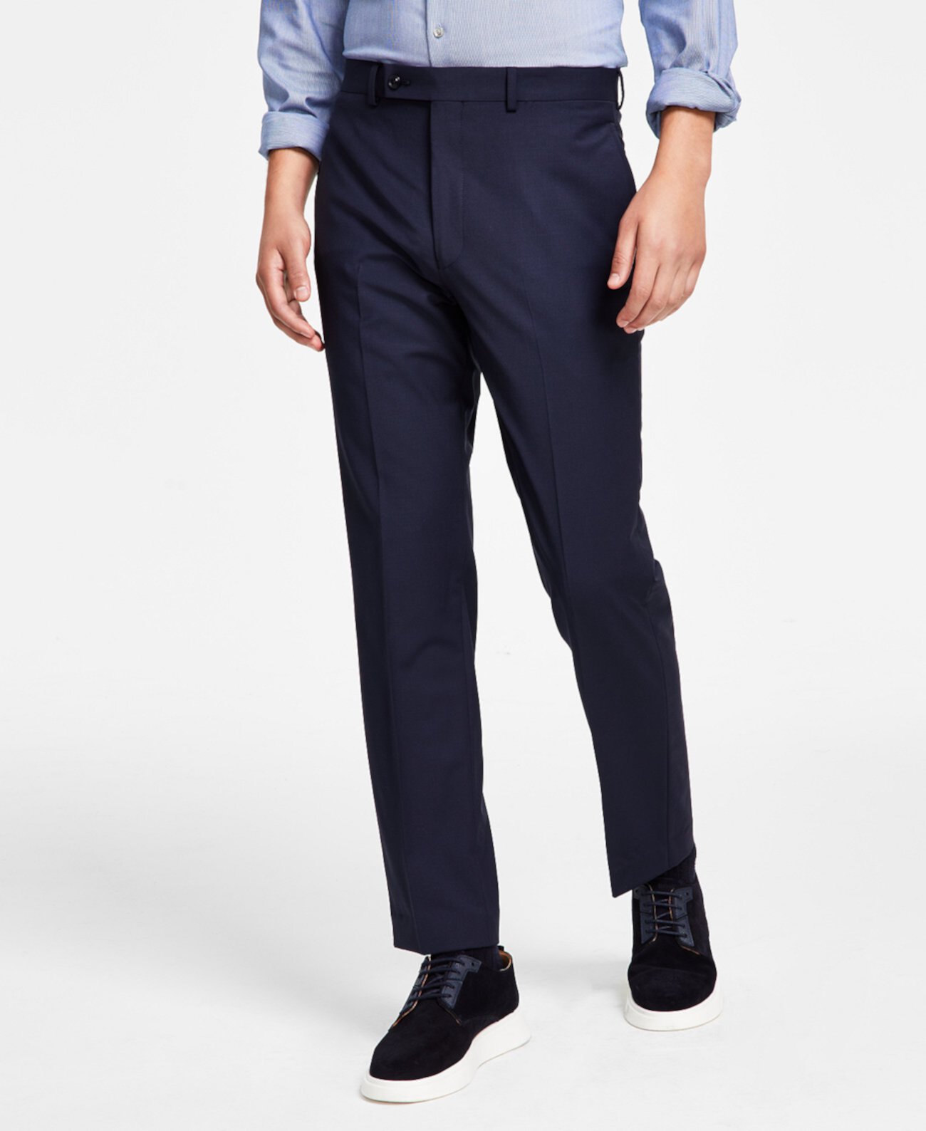Мужские облегающие шерстяные костюмные брюки бесконечной длины Calvin Klein