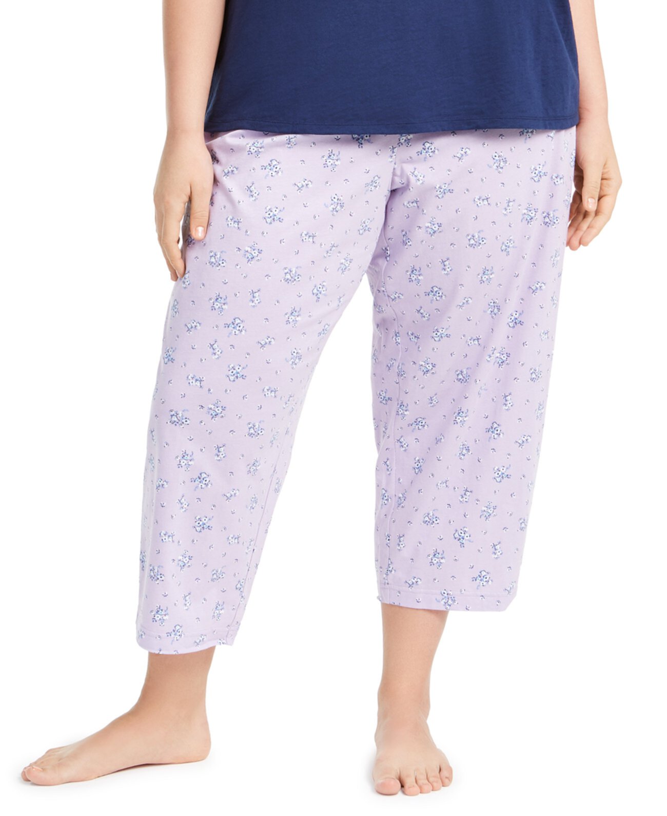 Плюс размер хлопка вязать укороченные пижамные штаны, созданные для Macy's Charter Club
