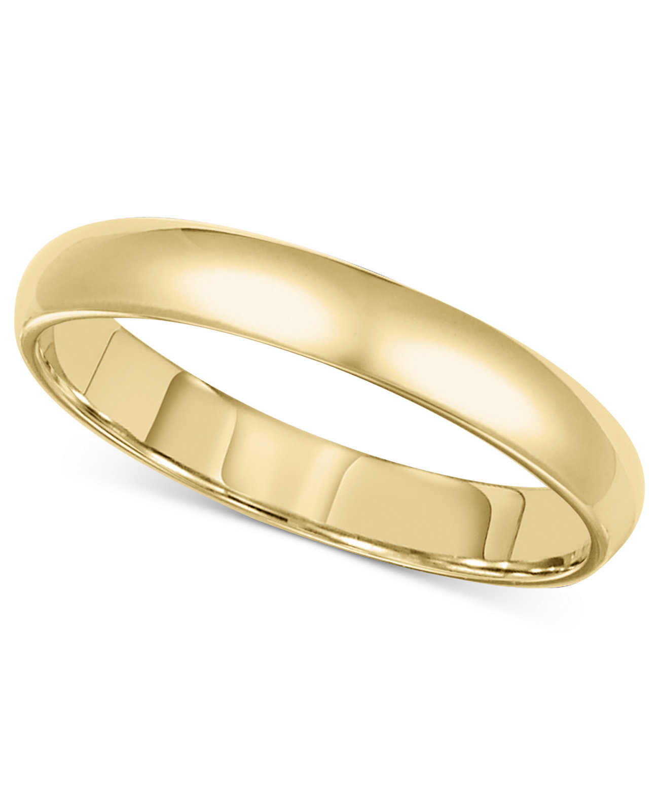 Обручальное кольцо из 14-каратного золота 3 мм Macy's