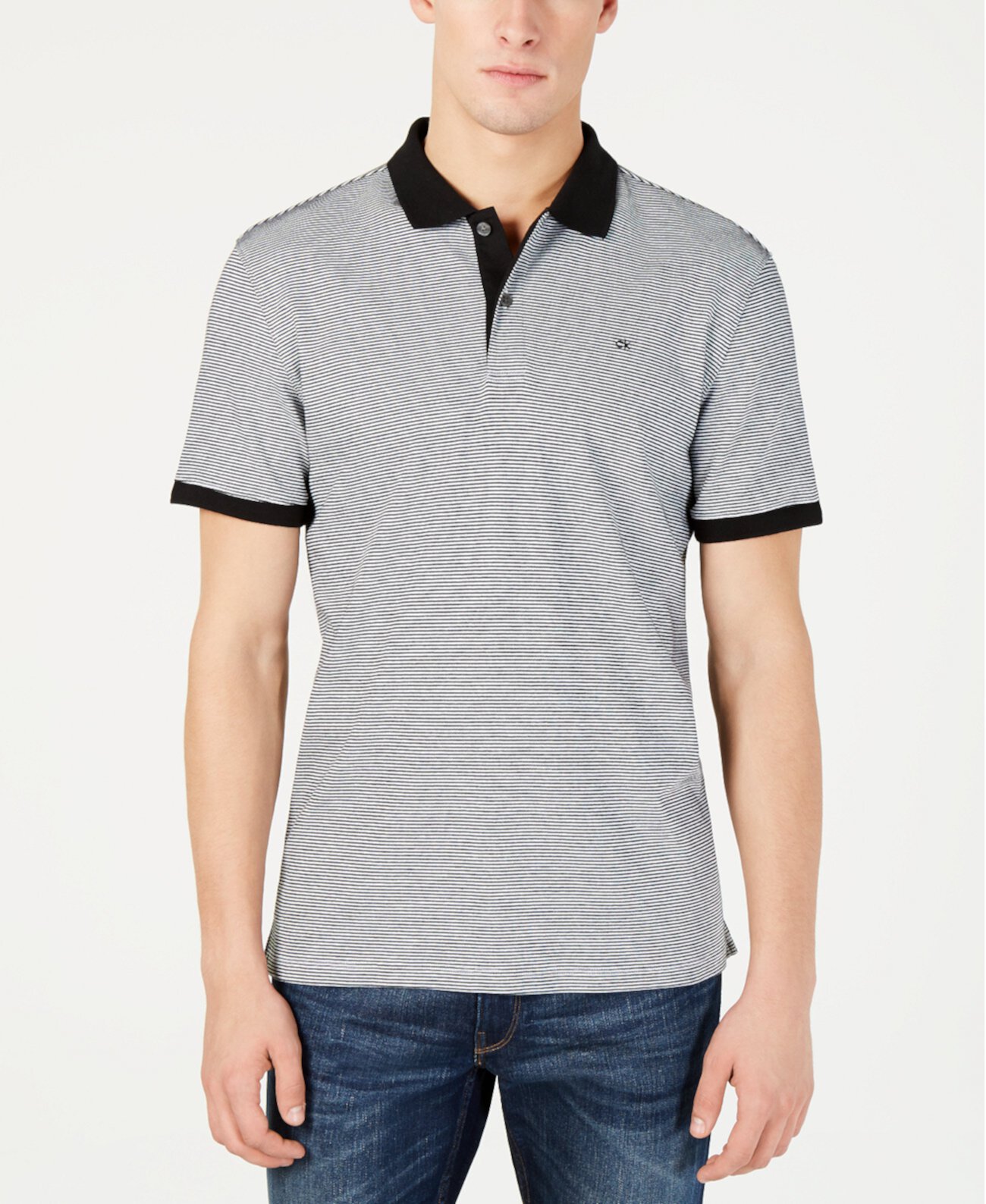 Мужская рубашка-поло с узором Liquid Touch Calvin Klein