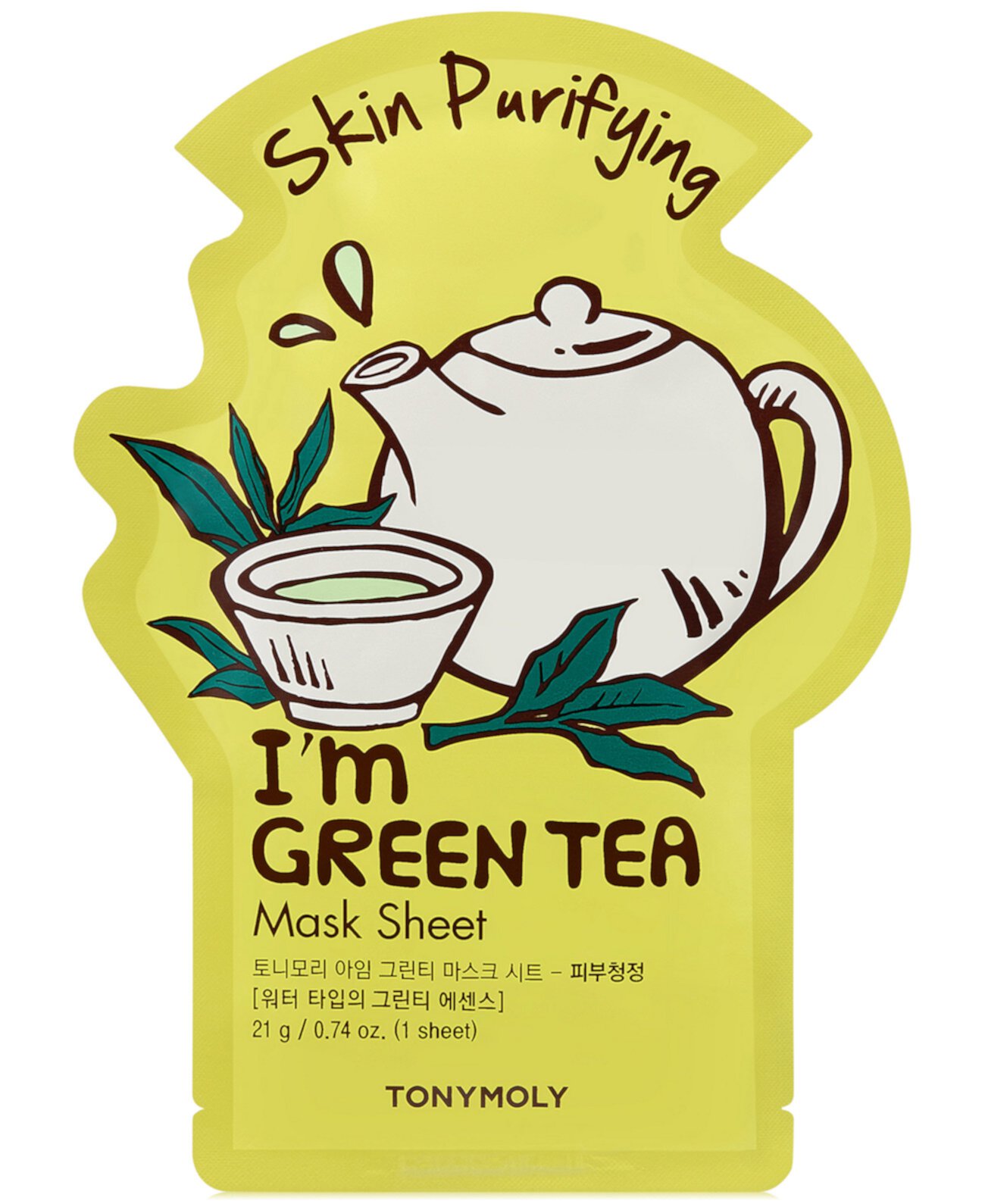 Листовая маска I'm Green Tea Sheet Mask - (Очищение кожи) TONYMOLY