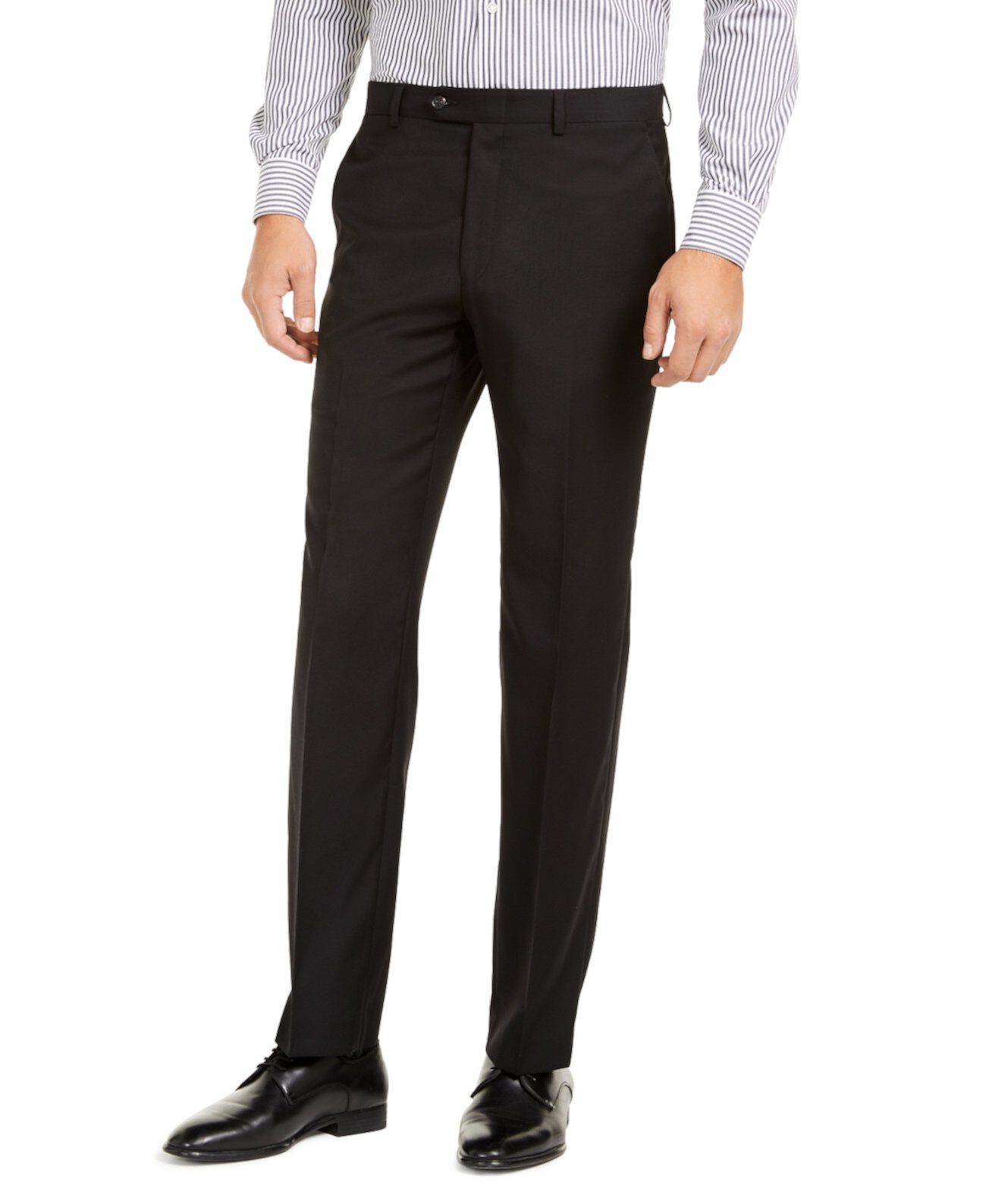 Мужские облегающие черные эластичные брюки UltraFlex с однотонным костюмом Ralph Lauren