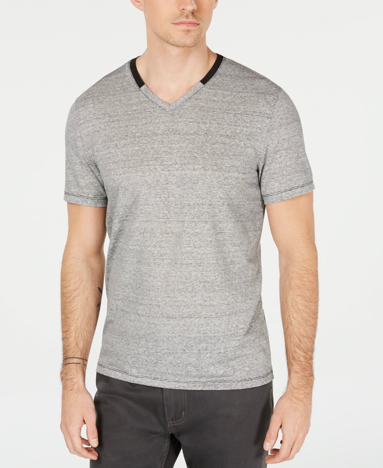 Мужская льняная футболка с V-образным вырезом, созданная для Macy's Alfani
