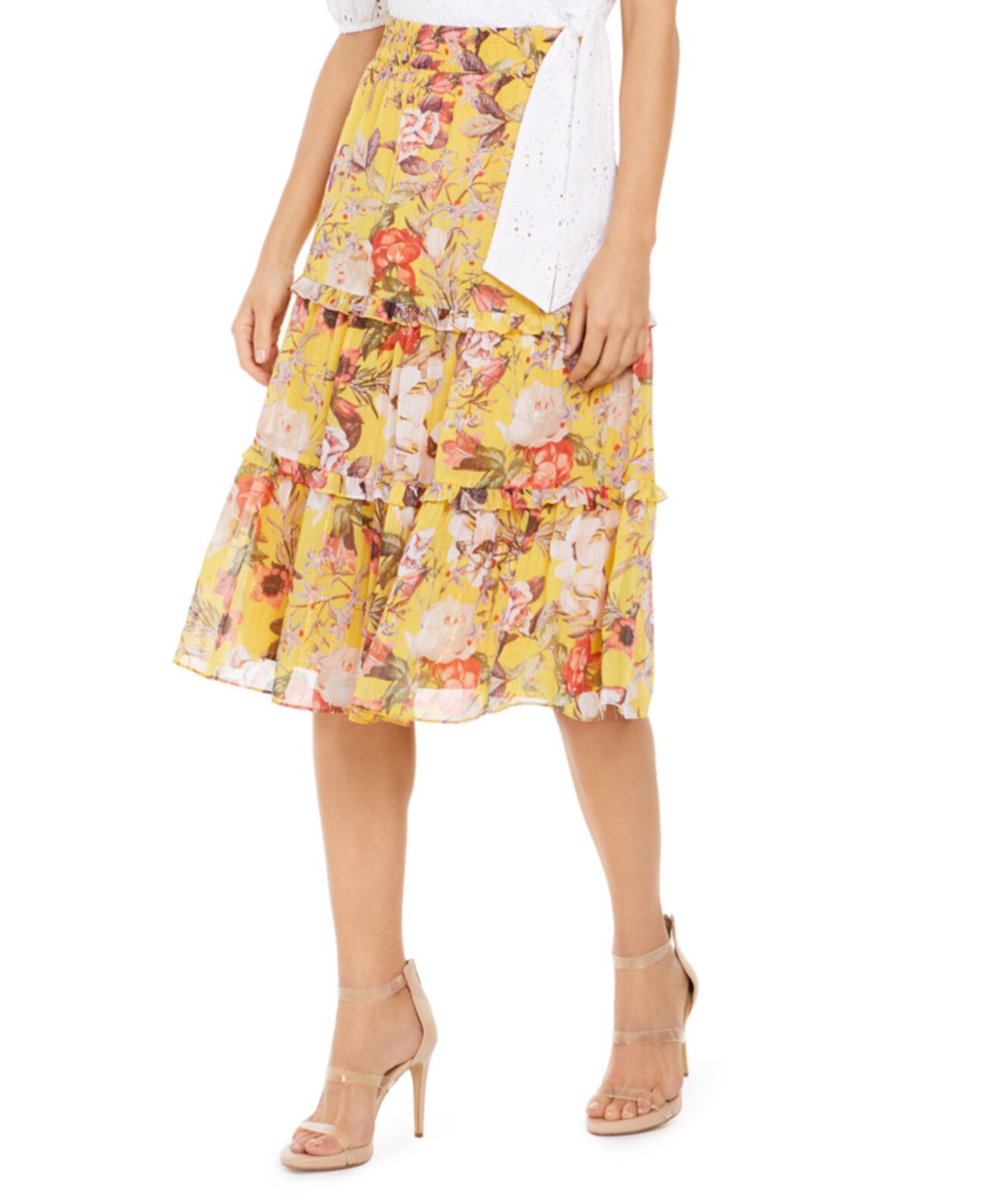 Многоуровневая юбка-миди с цветочным рисунком INC, созданная для Macy's INC International Concepts