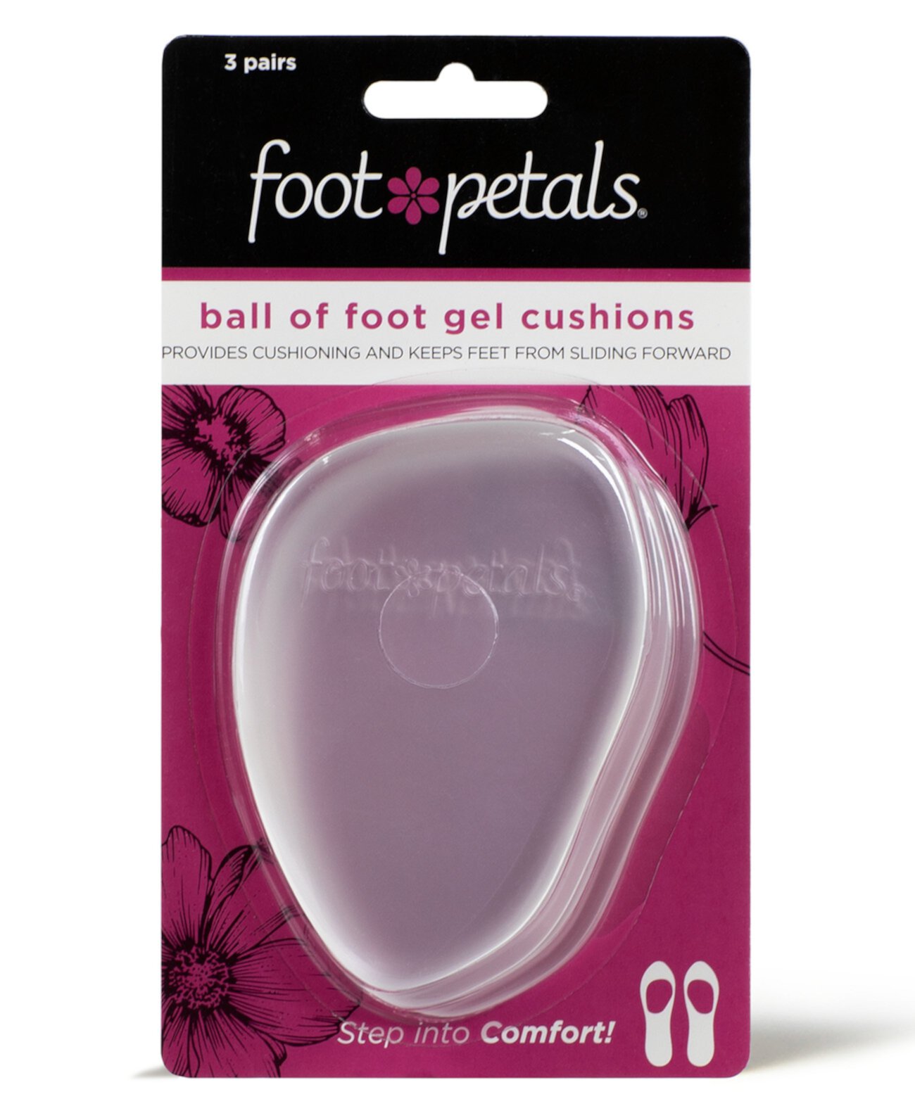 Женские Аксессуары для обуви Foot Petals Fancy Feet гелевые стельки 3 пары Foot Petals