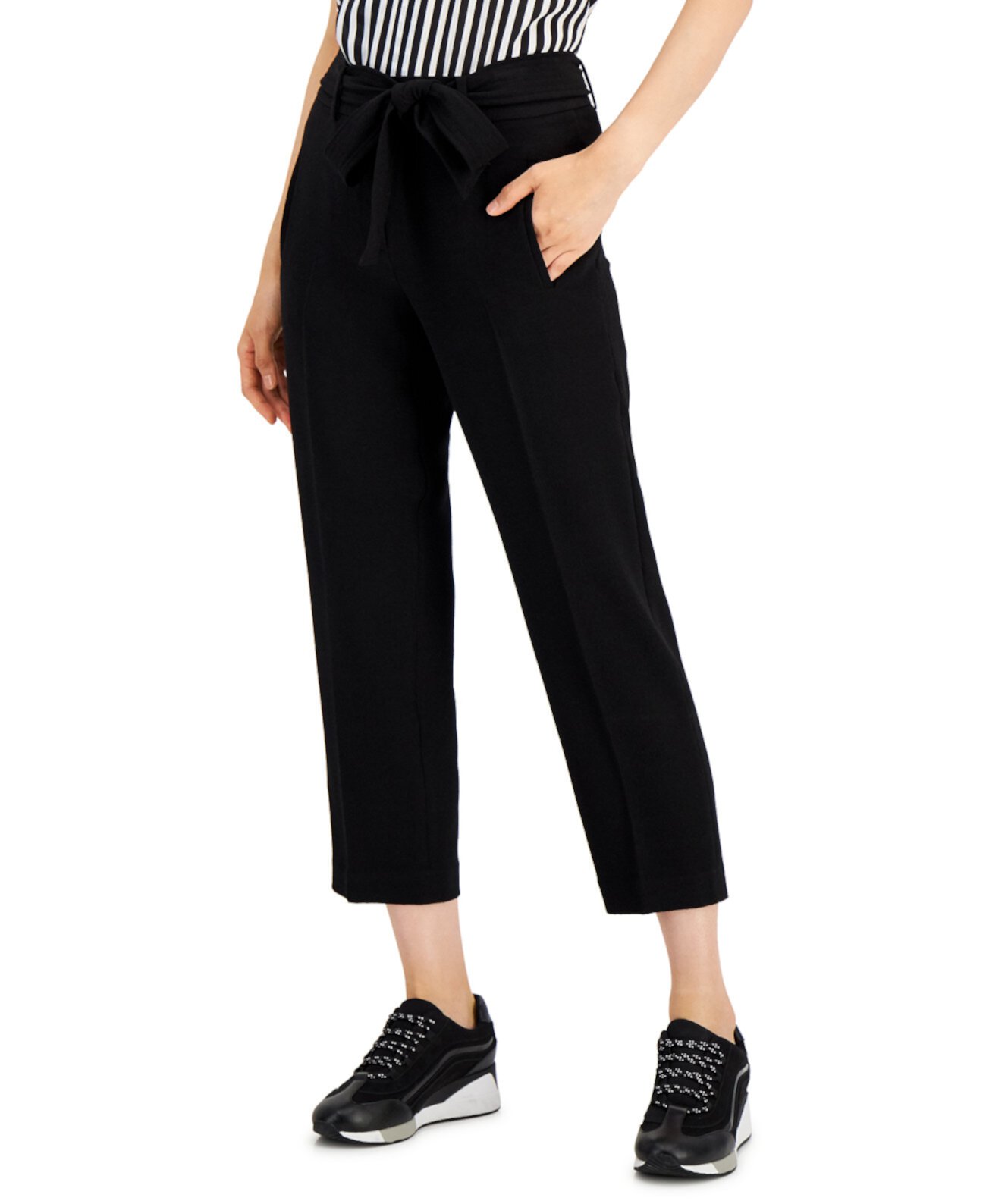 Укороченные классические брюки с завязками на талии, созданные для Macy's Bar III