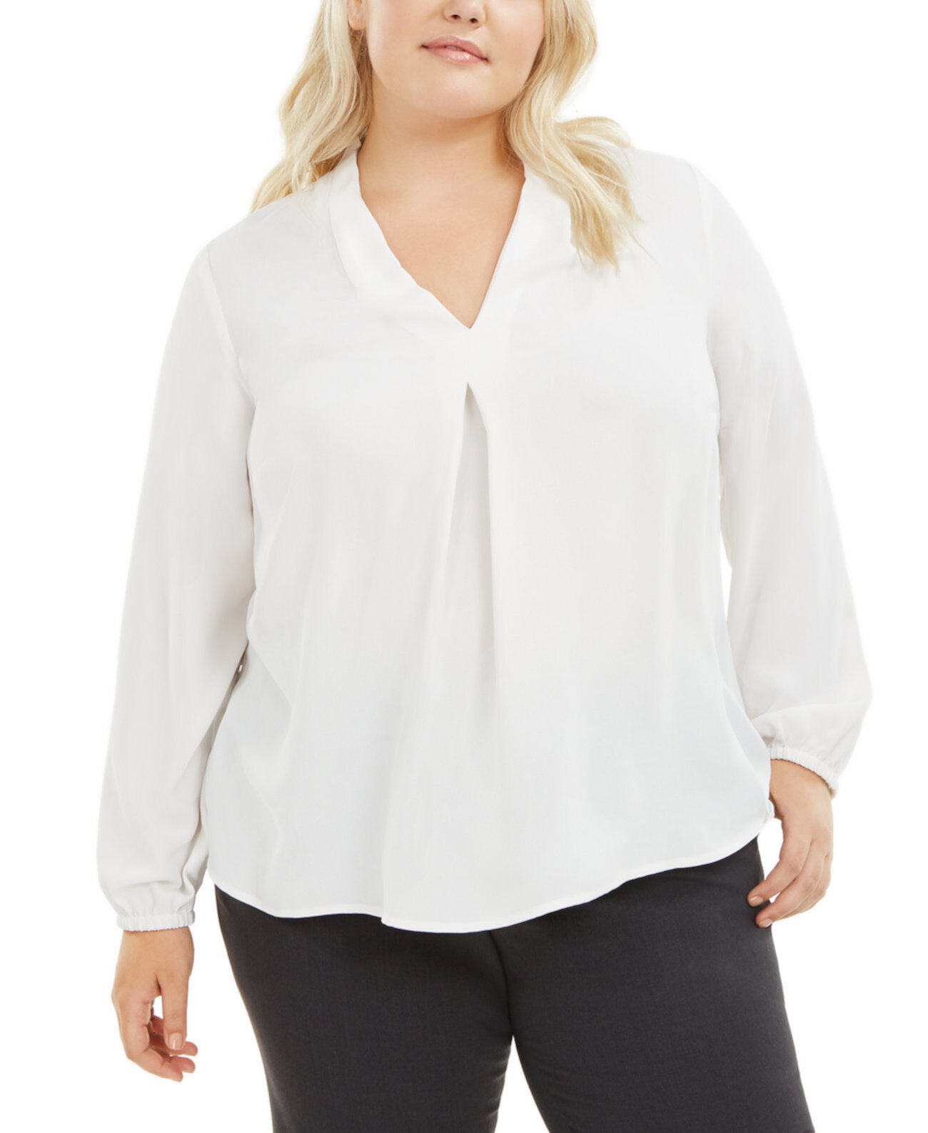 Модная блузка с V-образным вырезом больших размеров, созданная для Macy's Bar III