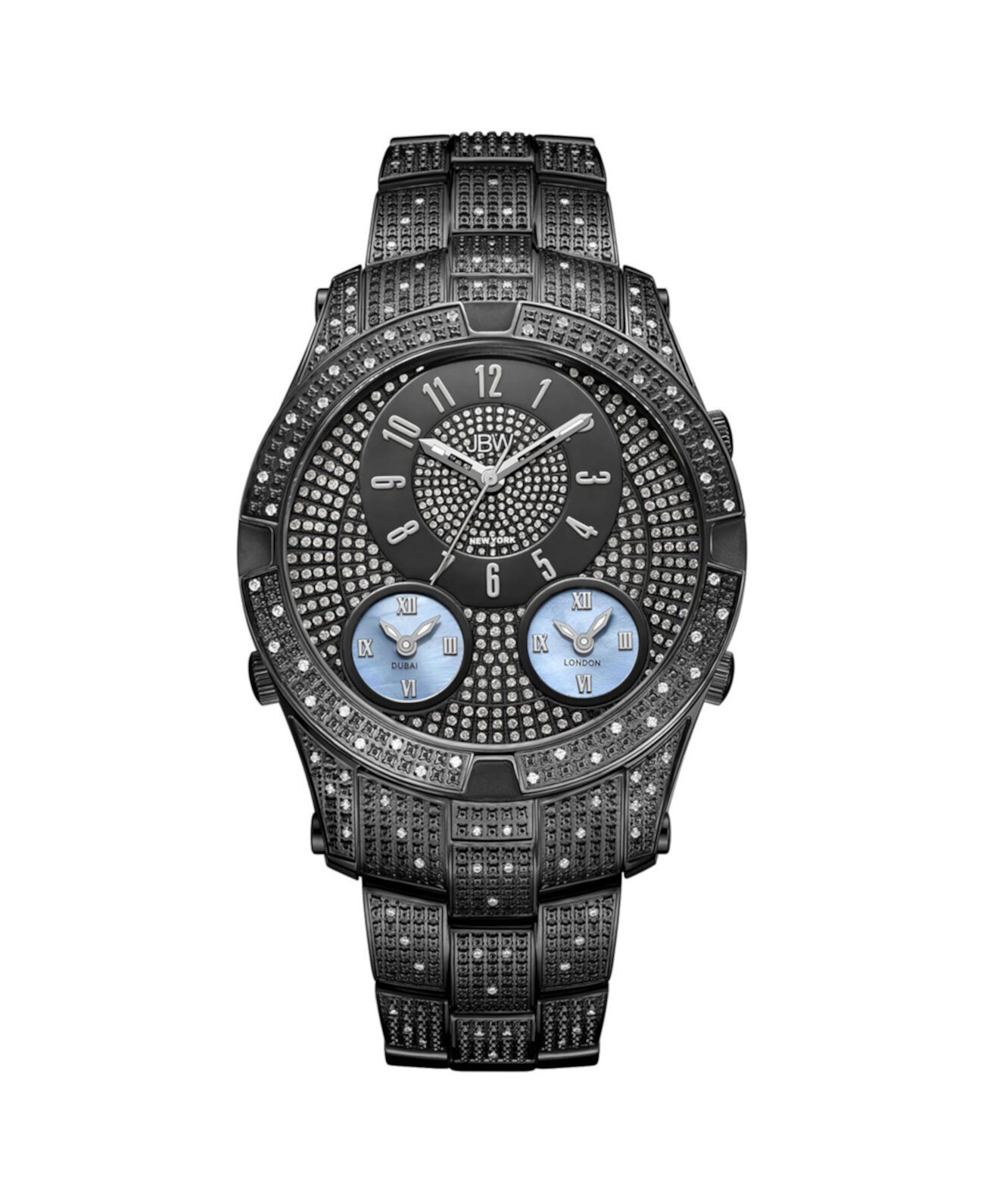 Мужские часы Jet Setter III Diamond (1 карат.т.), черные, покрытые ионами часы из нержавеющей стали JBW