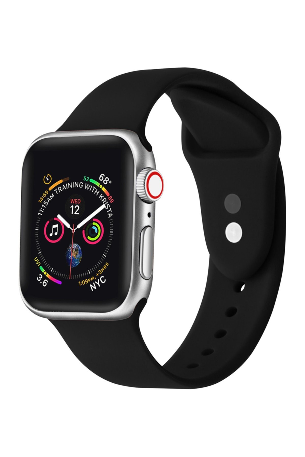 Черный силикон 38мм Apple Watch 1/2/3/4 Band POSH TECH