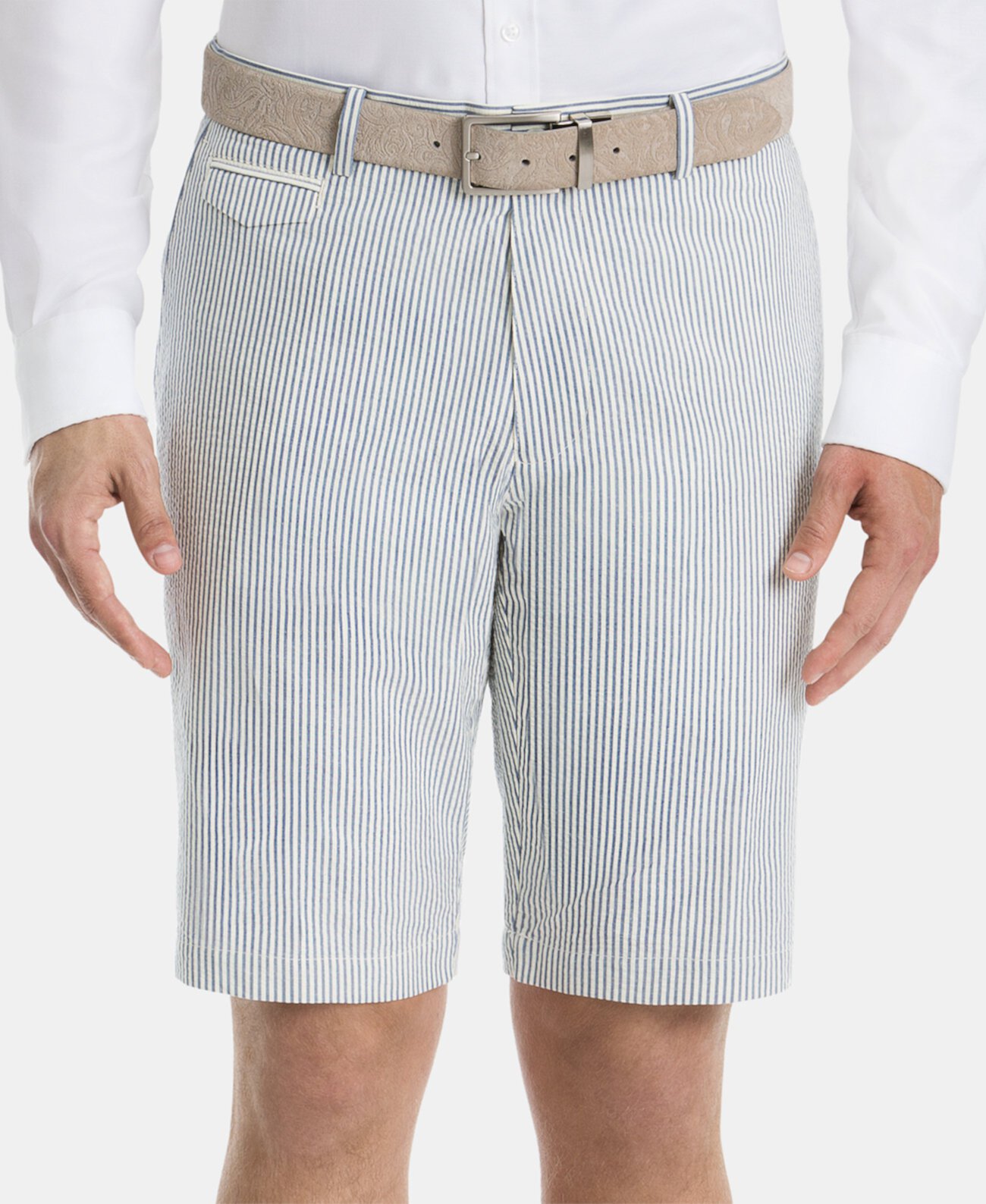 Мужские шорты классического кроя в полоску из хлопка Ralph Lauren