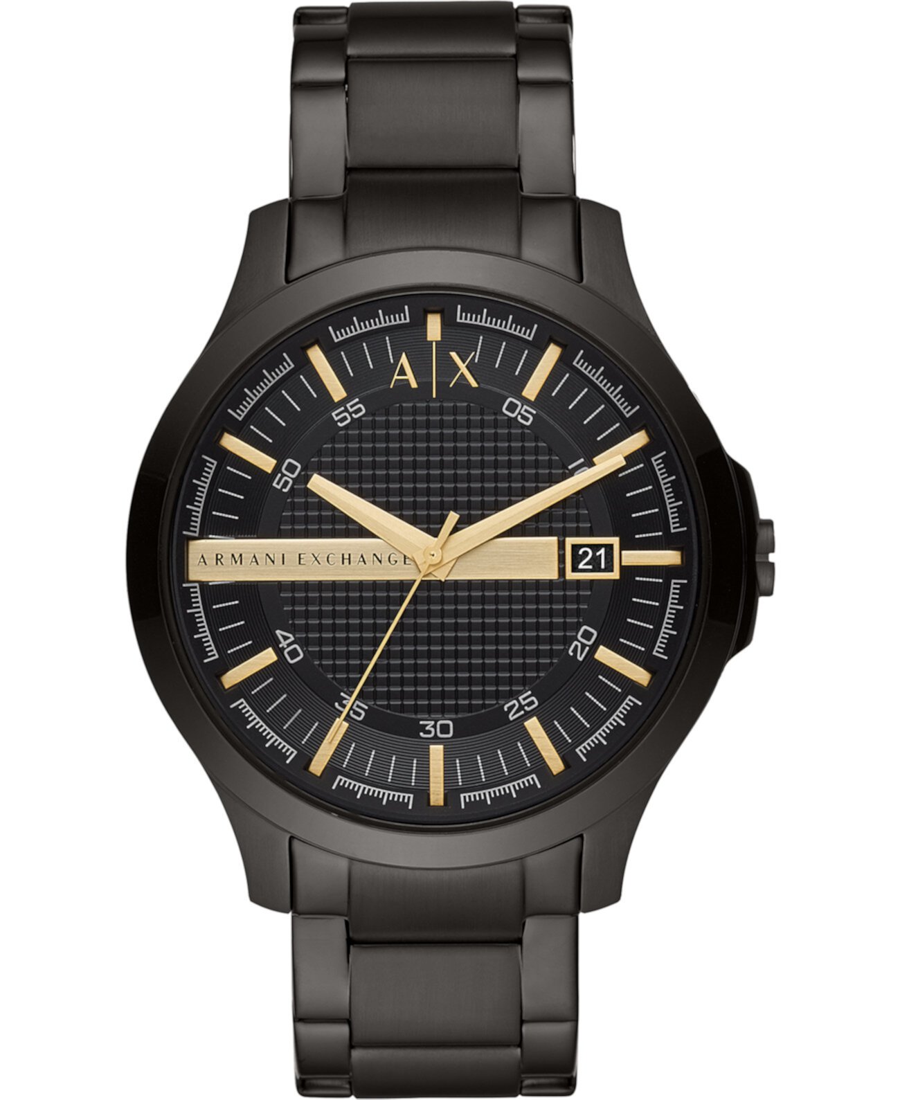 Мужские часы Hampton с черным браслетом из нержавеющей стали 46 мм Armani