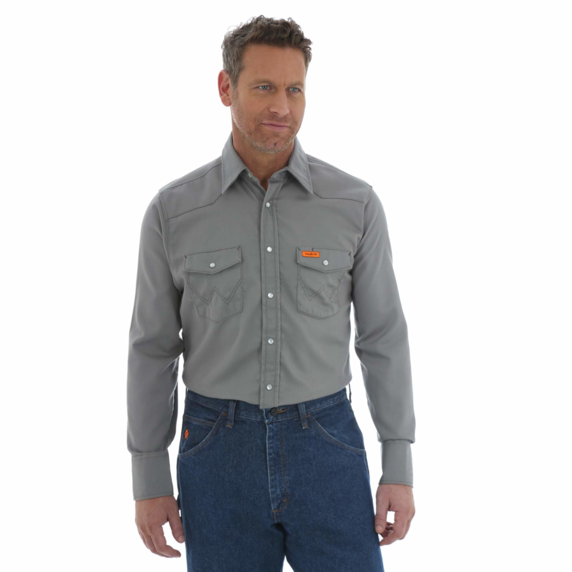 Легкая рабочая рубашка с длинными рукавами и огнестойкими кнопками Wrangler