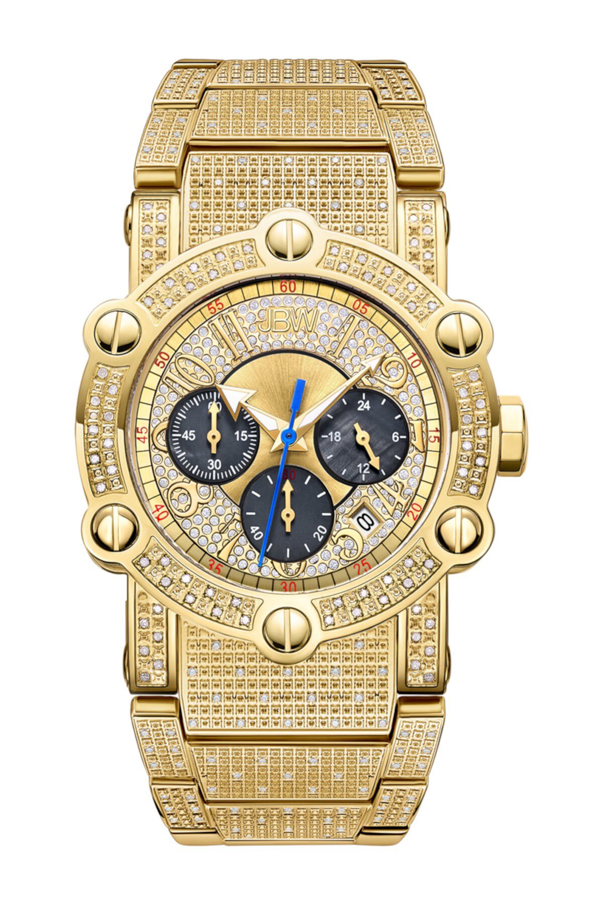 Мужские часы с браслетом из фантомного металла с бриллиантами, 42мм - 2,00 ctw JBW