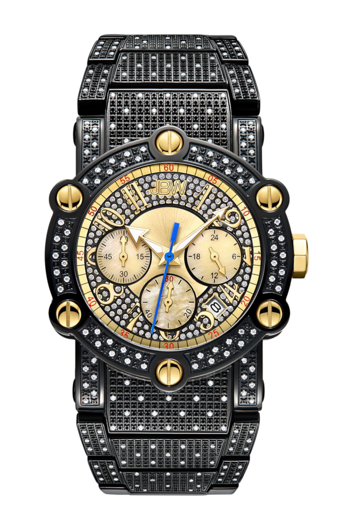Мужские часы с браслетом из фантомного металла с бриллиантами, 42мм - 2,00 ctw JBW